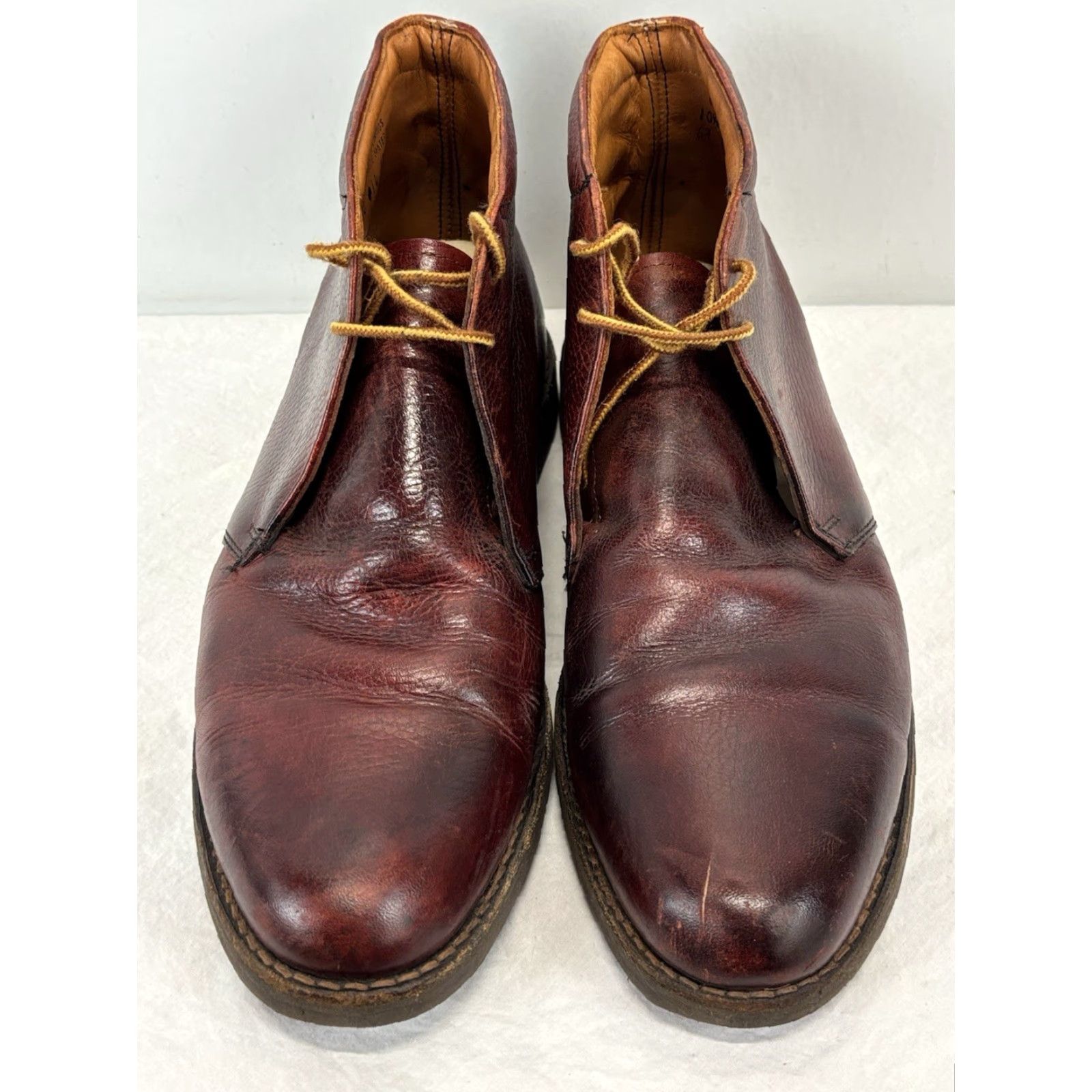 Vibram Unbranded Leather Chukka Boots Men 10.5 Burgundy Red Vibram Soles Boots Lace Up Mens US 10.5 Leather Chukka Unbranded Mens Shoes Size US 11 / EU 44 - 3 Thumbnail