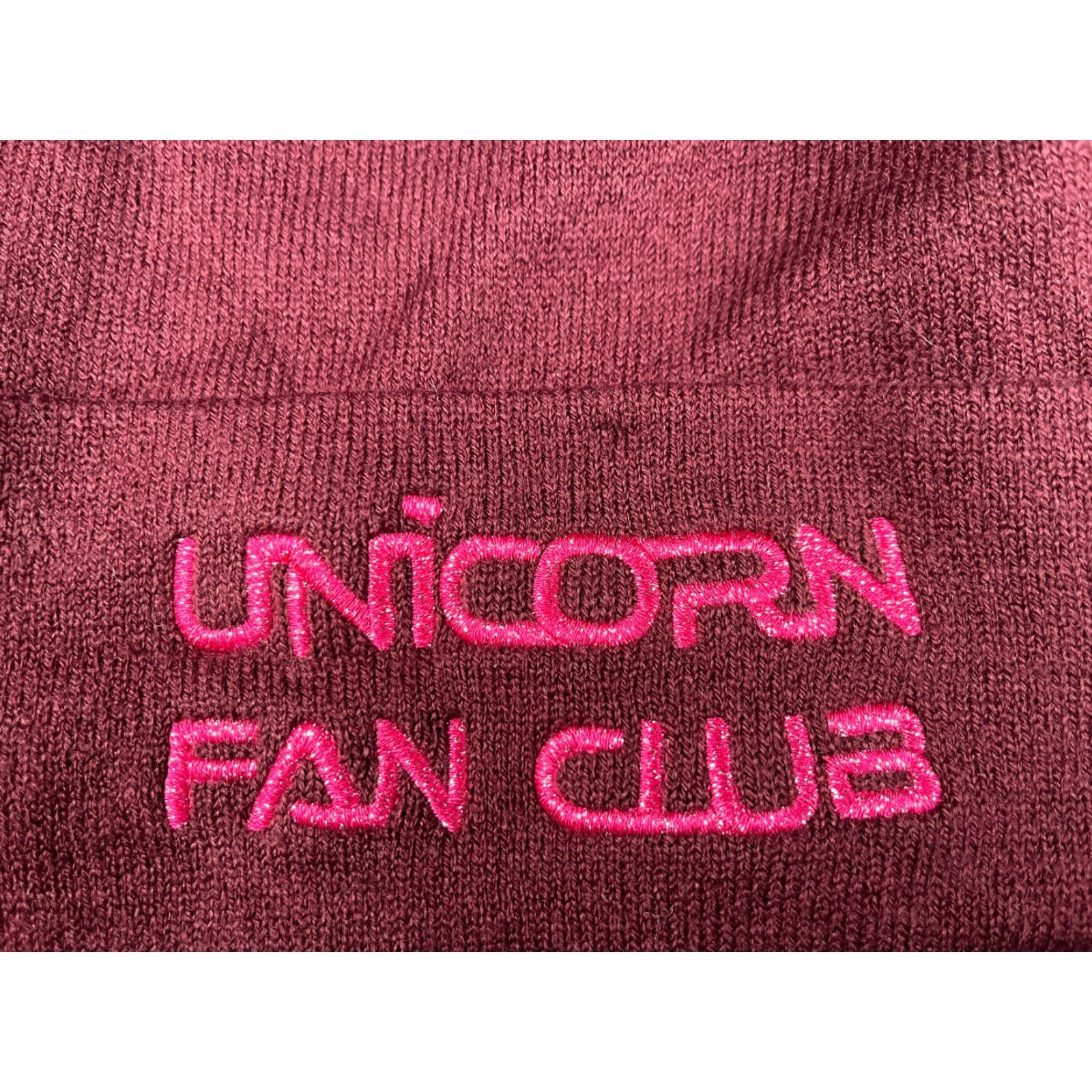 H&M H&M Unicorn Fan Club Divided Beanie Toque Women Red Knit Acrylic Blend Stretch Size ONE SIZE - 2 Thumbnail