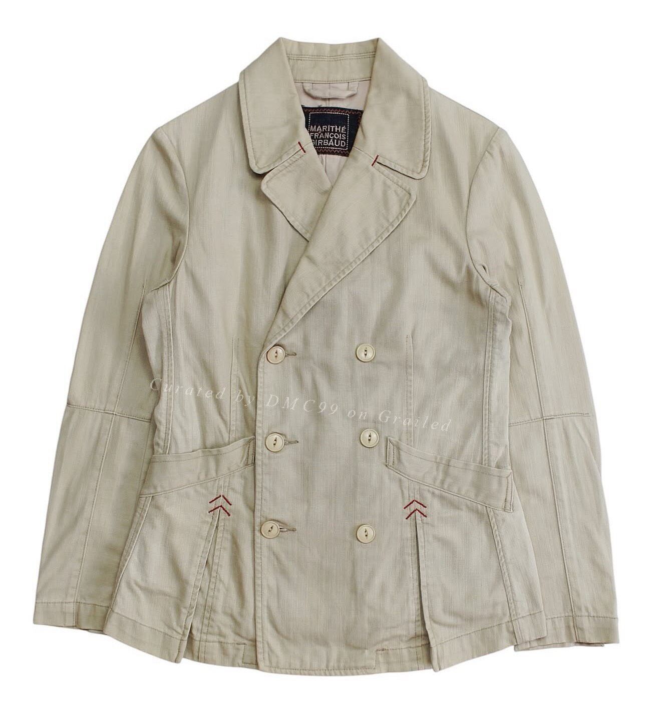 Vintage 2000s Marithé François Beige Military Peacoat Jacket Size M / US 6-8 / IT 42-44 - 1 Thumbnail