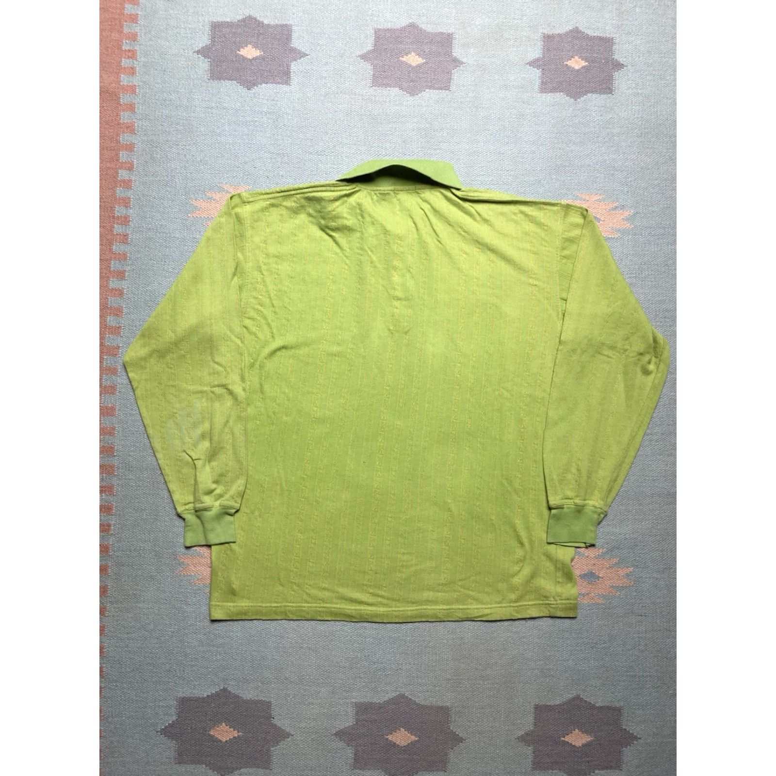 Izod VINTAGE Izod Polo Shirt Long Sleeve Men's Large Green 80s Knit Nylon Cotton Shirt Size US L / EU 52-54 / 3 - 5 Thumbnail