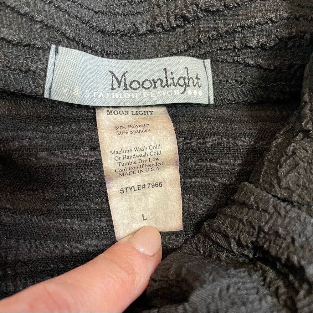 Other Moonlight Black Textured Long Sleeve Top Size L Size L / US 10 / IT 46 - 7 Thumbnail