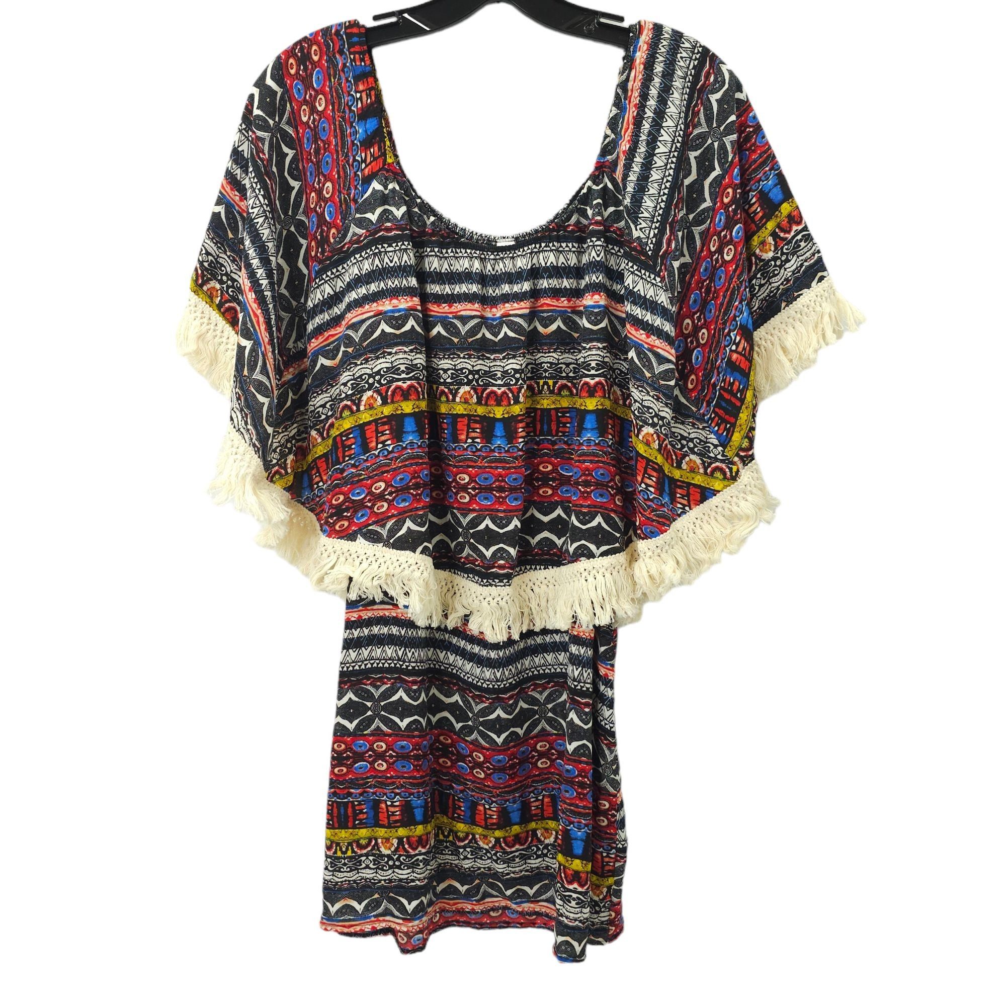 Other Yahada Tribal Geometric Boho Mini Dress Womens S Fringe Size S / US 4 / IT 40 - 1 Thumbnail