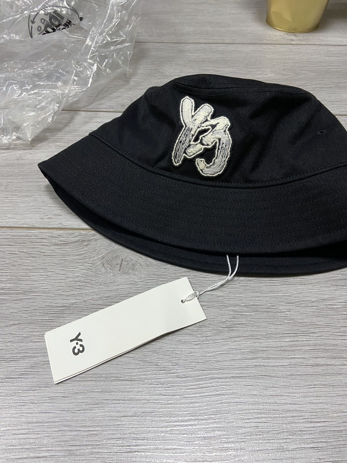 Yohji Yamamoto Y-3 big logo adidas Yohji bucket hat cap Size ONE SIZE - 3 Thumbnail