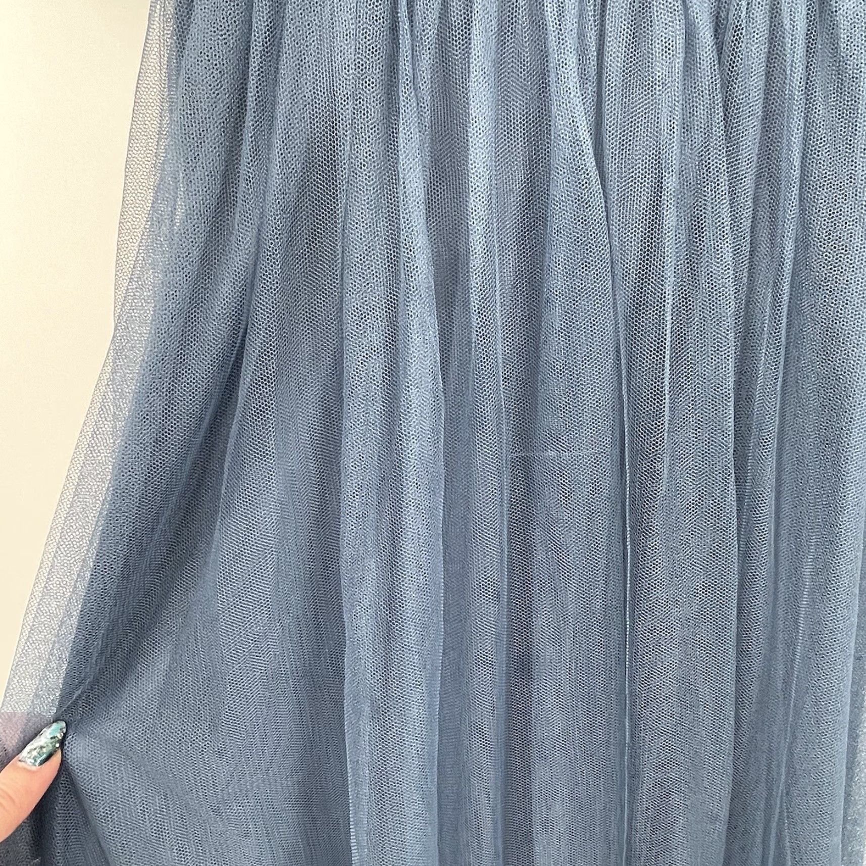 Vintage Revelry Dress Womens 0 Blue Thea Tulle Bridesmaids Wedding Back Zip Short Sleeve Dress Womens 0 Blue Thea Tulle Bridesmaids Wedding Size XS / US 0-2 / IT 36-38 - 4 Thumbnail