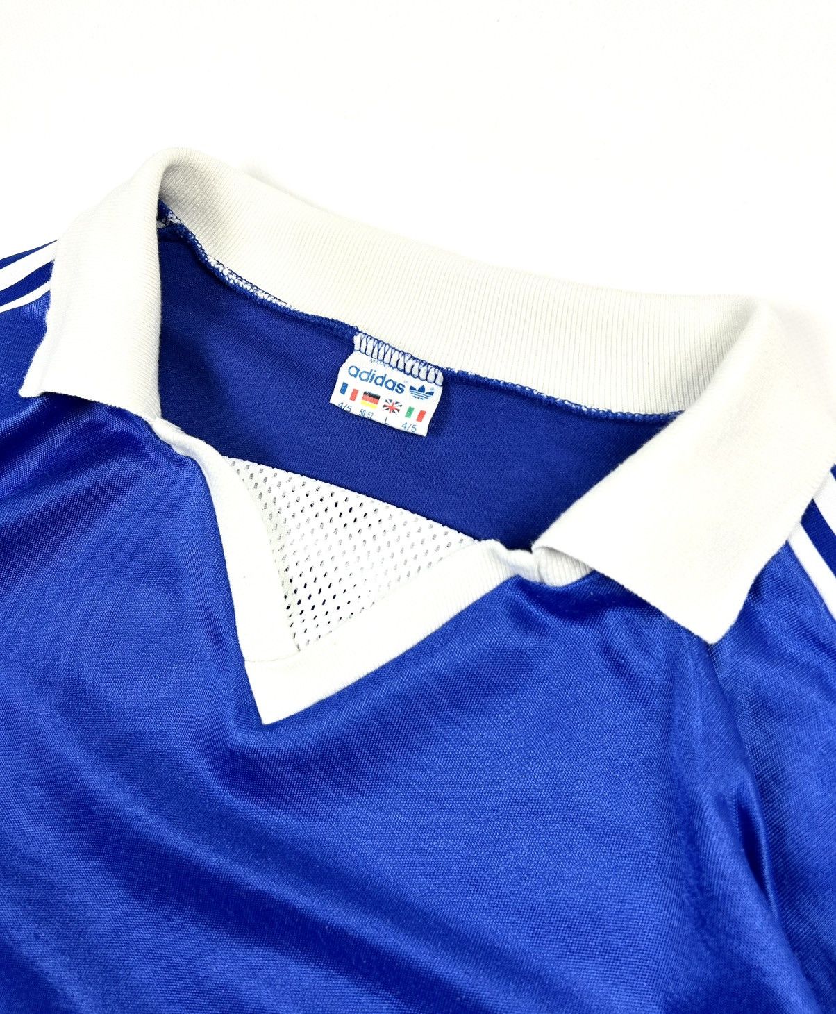 Adidas RARE Adidas 80s Vintage Soccer Jersey Blue L Made in France Size US L / EU 52-54 / 3 - 11 Thumbnail