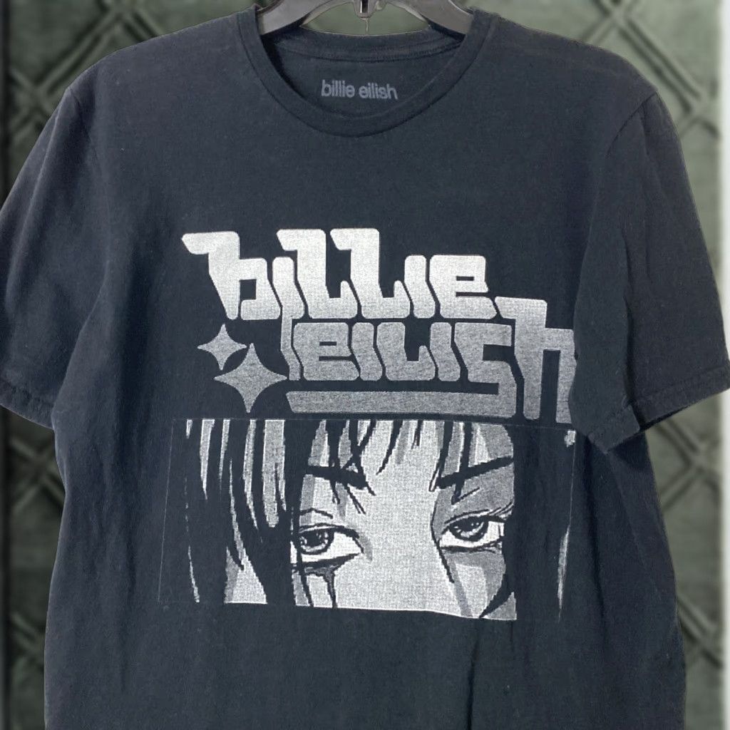 Vintage Billie Eilish Shirt Mens Medium Black Graphic Eyes Anime 2022 Concert Tee Shirt Size US M / EU 48-50 / 2 - 1 Thumbnail