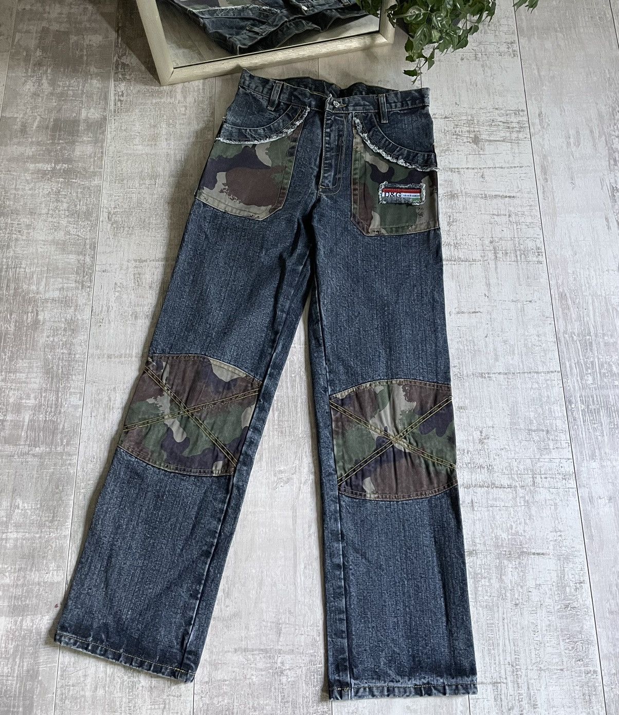 Dolce & Gabbana × Vintage Vintage Dolce Gabbana Style Camo Denim Jeans Y2K Avant Garde Size US 29 - 1 Thumbnail