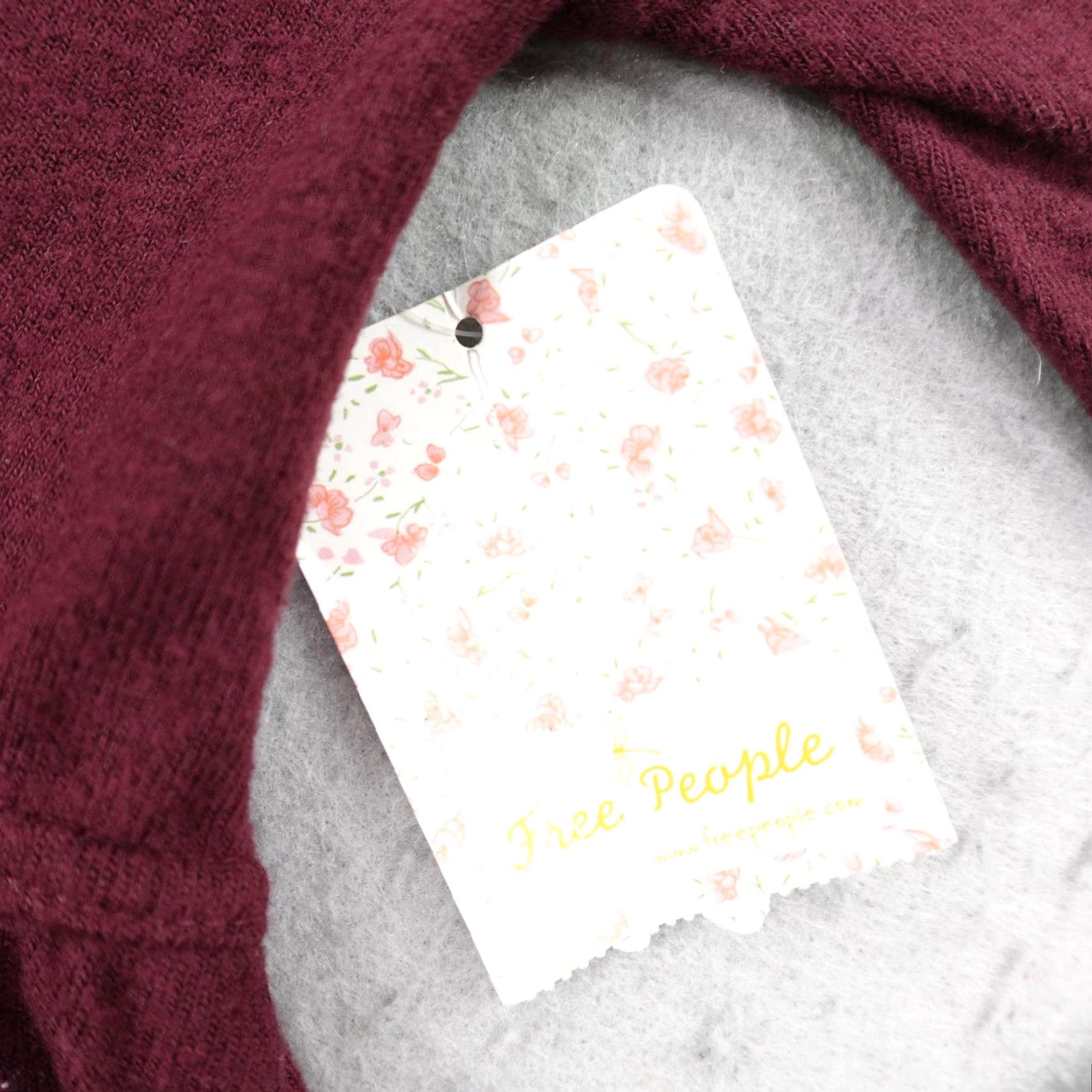 Free People Free People Shirt Womens XS Garnet Red Forever Your Girlfriend Empress Top Knit Womens Size XS / US 0-2 / IT 36-38 - 3 Thumbnail