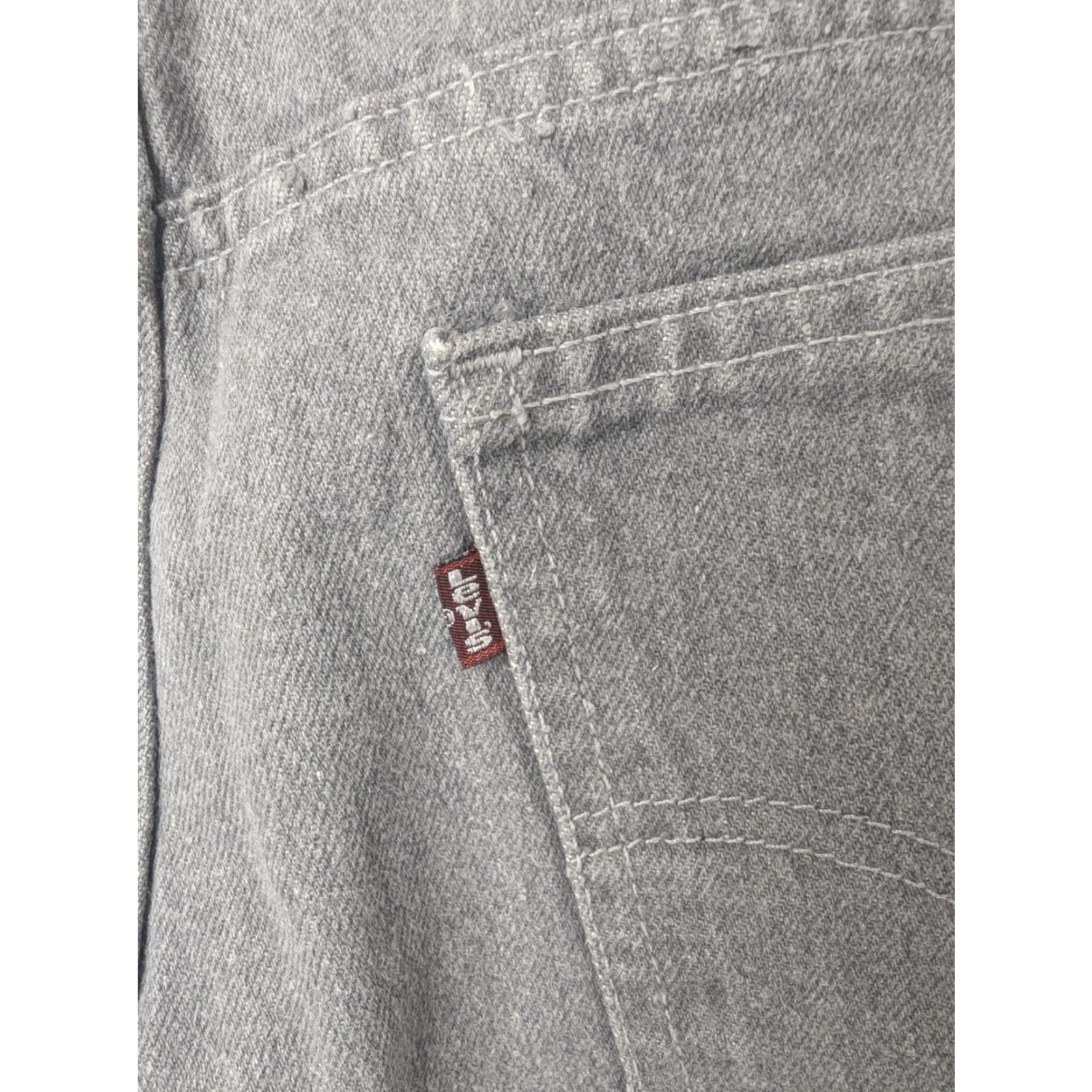 Levi's VINTAGE Levi's 509 Jeans Mens 32x28 Grey Denim Pants Straight Leg Cotton Denim Logo 80s Mens Jeans Size US 32 / EU 48 - 2 Thumbnail