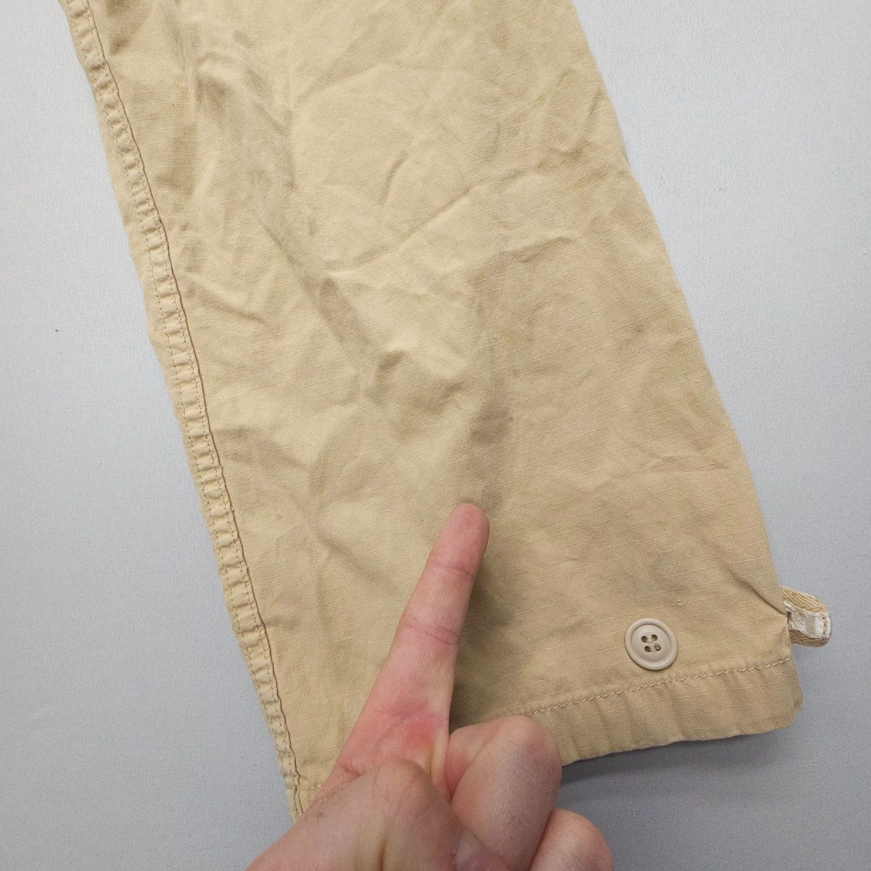 Lucky Brand VINTAGE Lucky Brand Dungarees Cargo Pants Womens 28 Tan 90s USA Baggy Low Rise Size 28" / US 6 / IT 42 - 5 Thumbnail