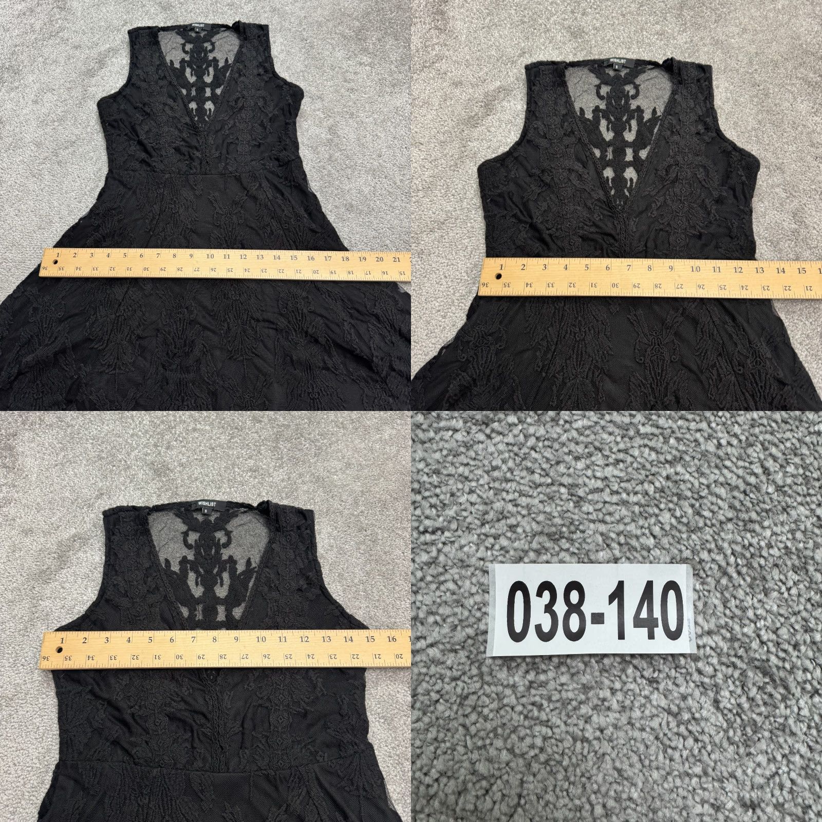Vintage Wishlist Embroidered Lace Fit & Flare V-Neck Mini Dress Womens Small Black LBD Size S / US 4 / IT 40 - 10 Thumbnail
