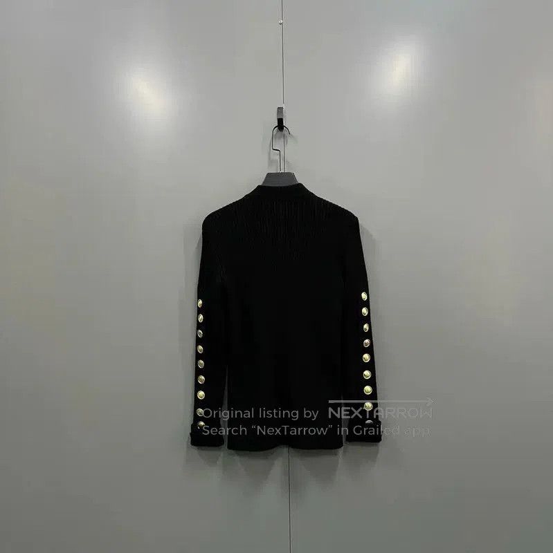 Louis Vuitton Louis Vuitton Black Wool Long Sleeve Sweater . Size M / US 6-8 / IT 42-44 - 2 Thumbnail