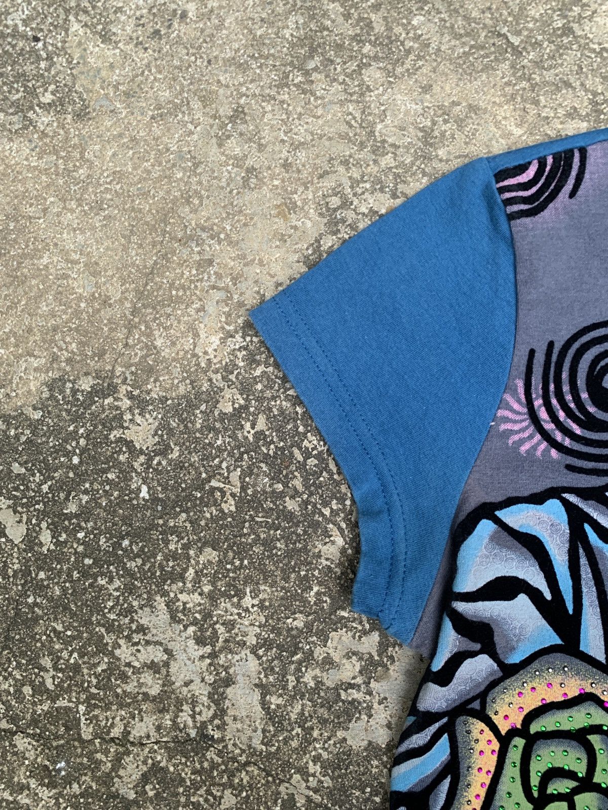 Custo Barcelona y2k Cardanro Velvet Print Girl Art Graphic Top Size M / US 6-8 / IT 42-44 - 6 Thumbnail