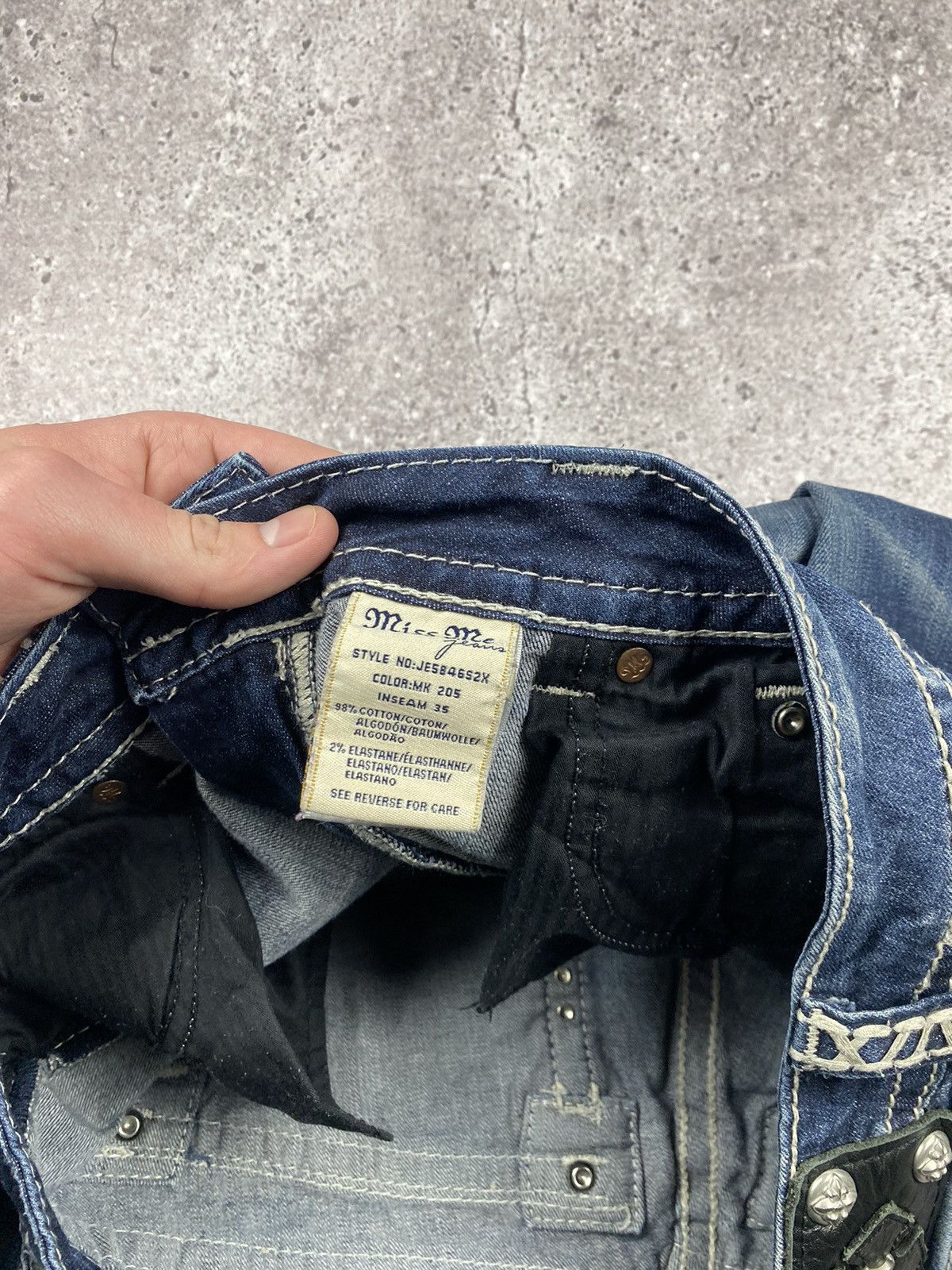 Affliction × Japanese Brand × Miss Me crazy vintage y2k affliction style miss me jeans Japan denim Size 30" / US 8 / IT 44 - 8 Thumbnail