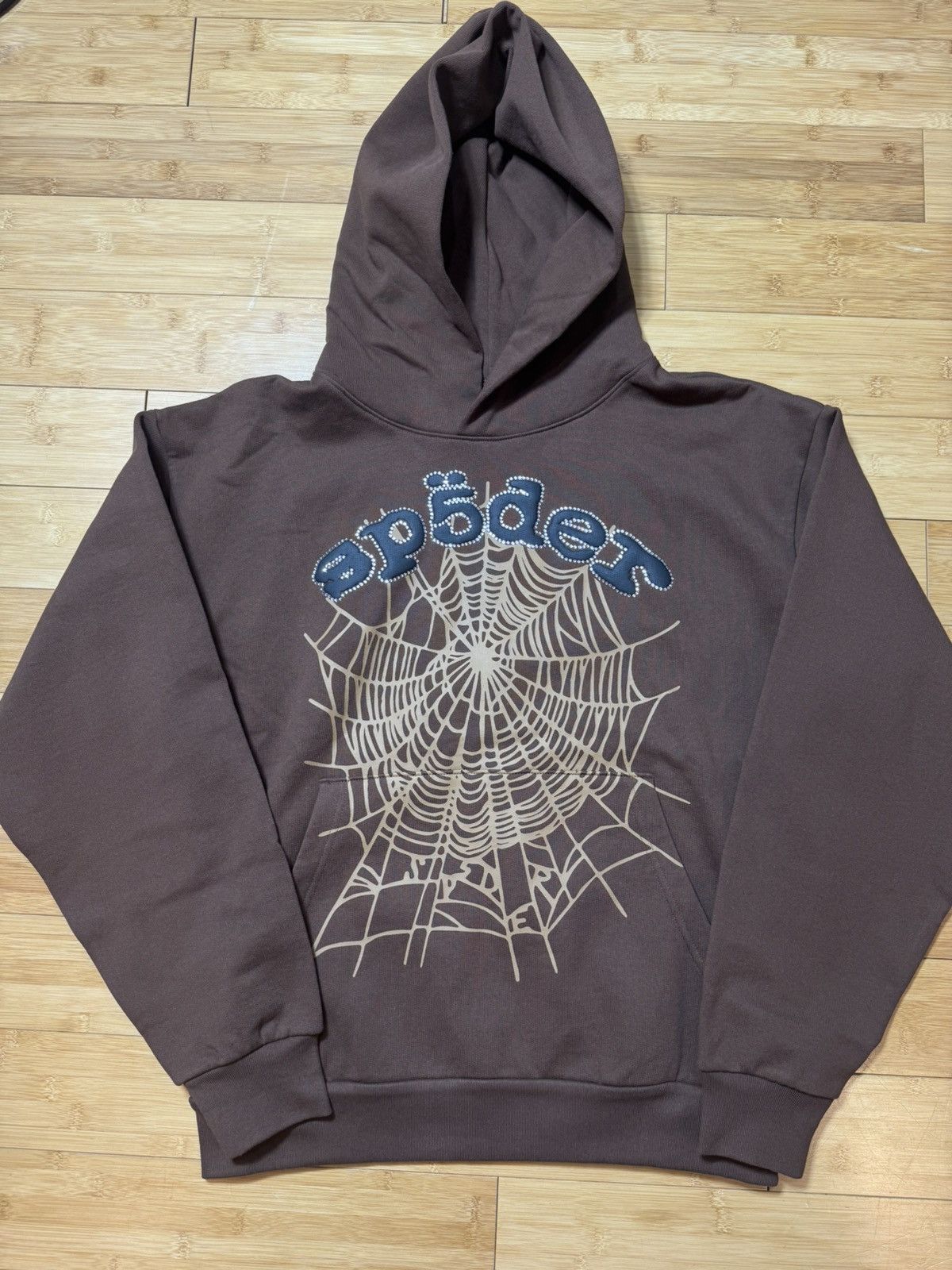 Sp5der SP5DER BROWN RHINESTONE OG WEB HOODIE - SIZE LARGE Size US L / EU 52-54 / 3 - 1 Thumbnail