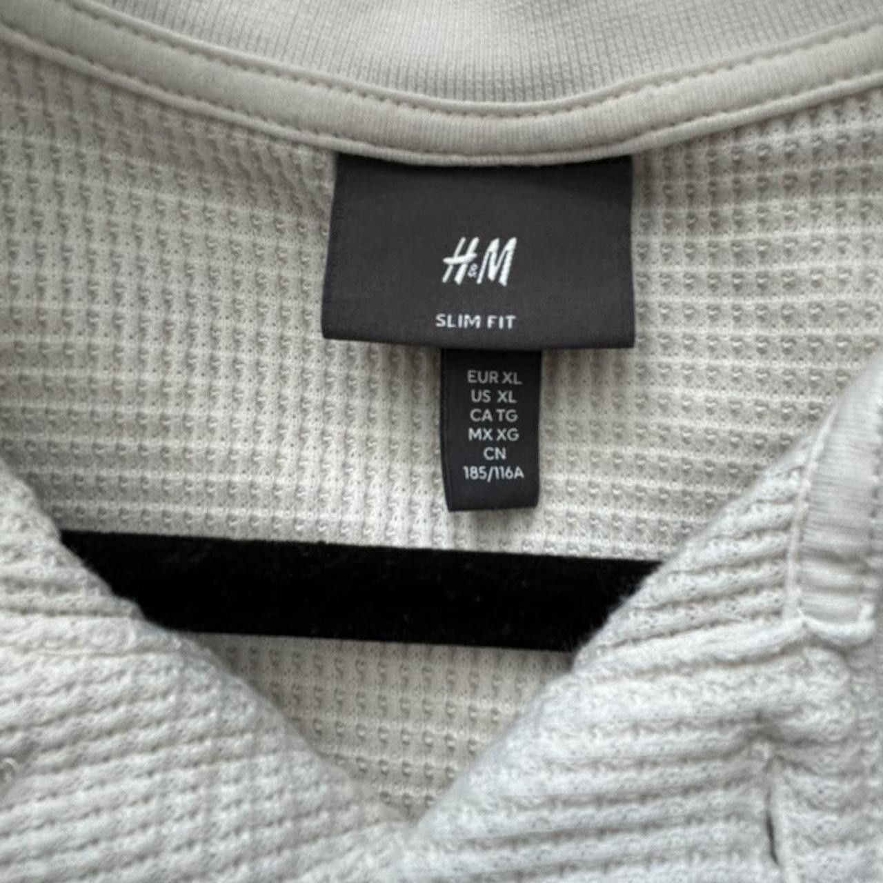 H&M H&M Men’s Beige Knit Polo Shirt Size US XL / EU 56 / 4 - 3 Thumbnail