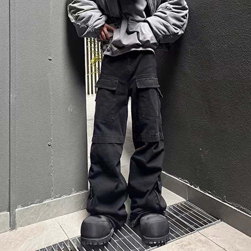 Japanese Brand × Vintage High street style washed pleated flared cargo pants Size US 32 / EU 48 - 1 Thumbnail