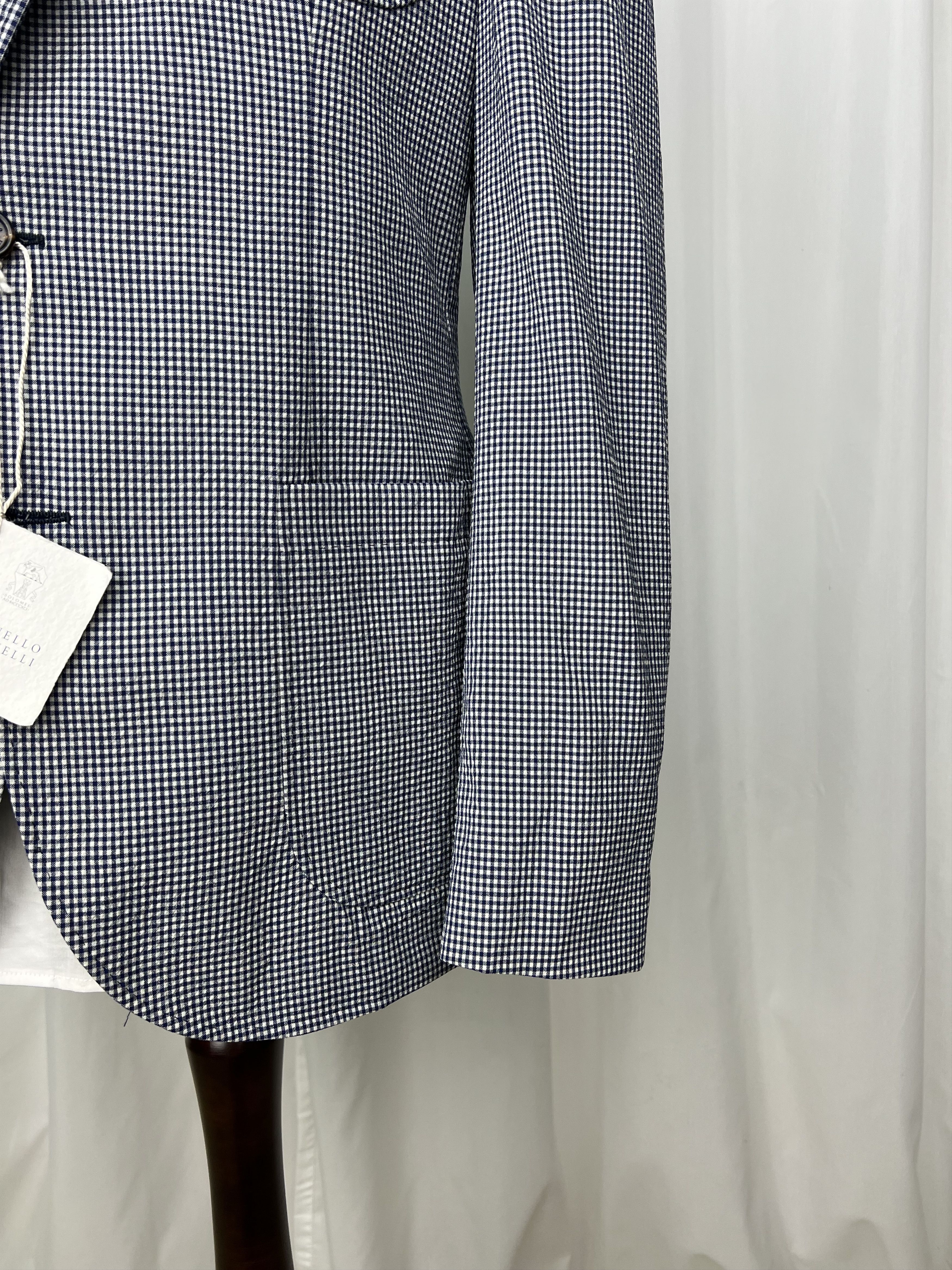 Brunello Cucinelli NWT Micro-Check Half-Lined 2-Piece Light Wool Suit Size 40R - 8 Thumbnail