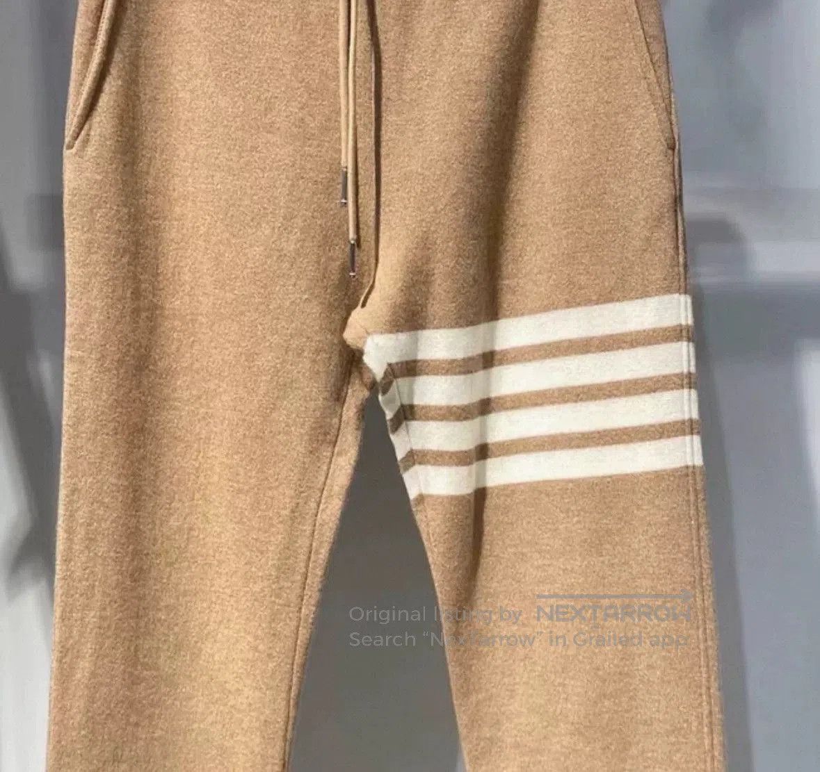 Thom Browne Thom Browne Women's Beige 4-Stripe Sweatpants. Size 39" - 3 Thumbnail
