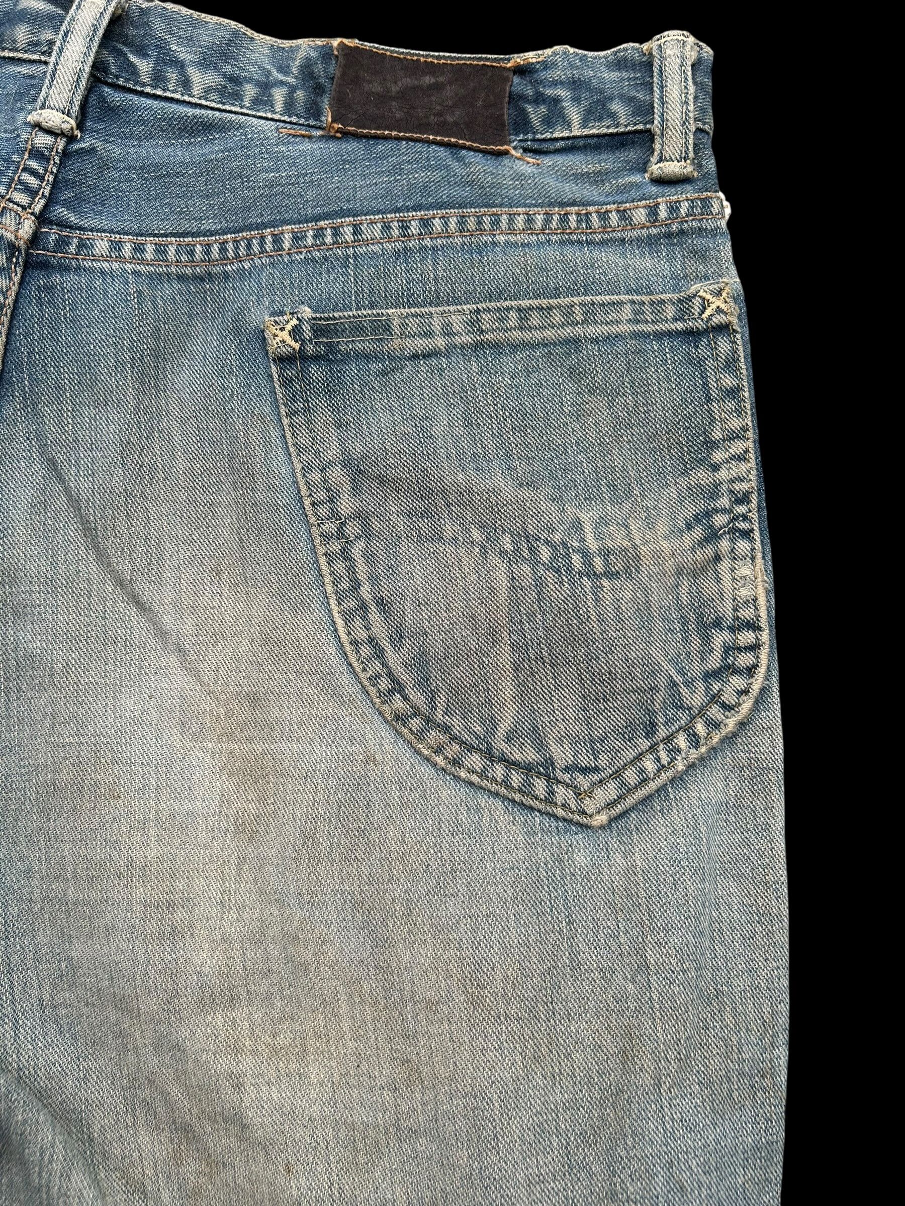 Kapital × Lee × Vintage Thrashed Vintage Lee Riders Selvedge Denim Jeans Size US 35 - 17 Thumbnail