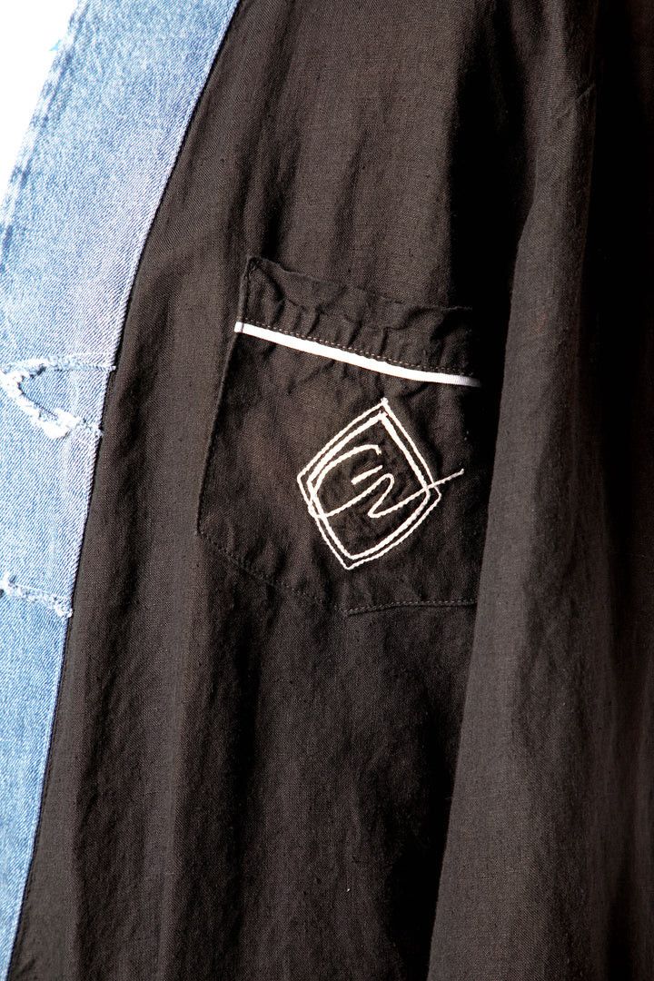 Greg Lauren $1995 Greg Lauren Black Linen Robe GL1 Size US L / EU 52-54 / 3 - 7 Thumbnail