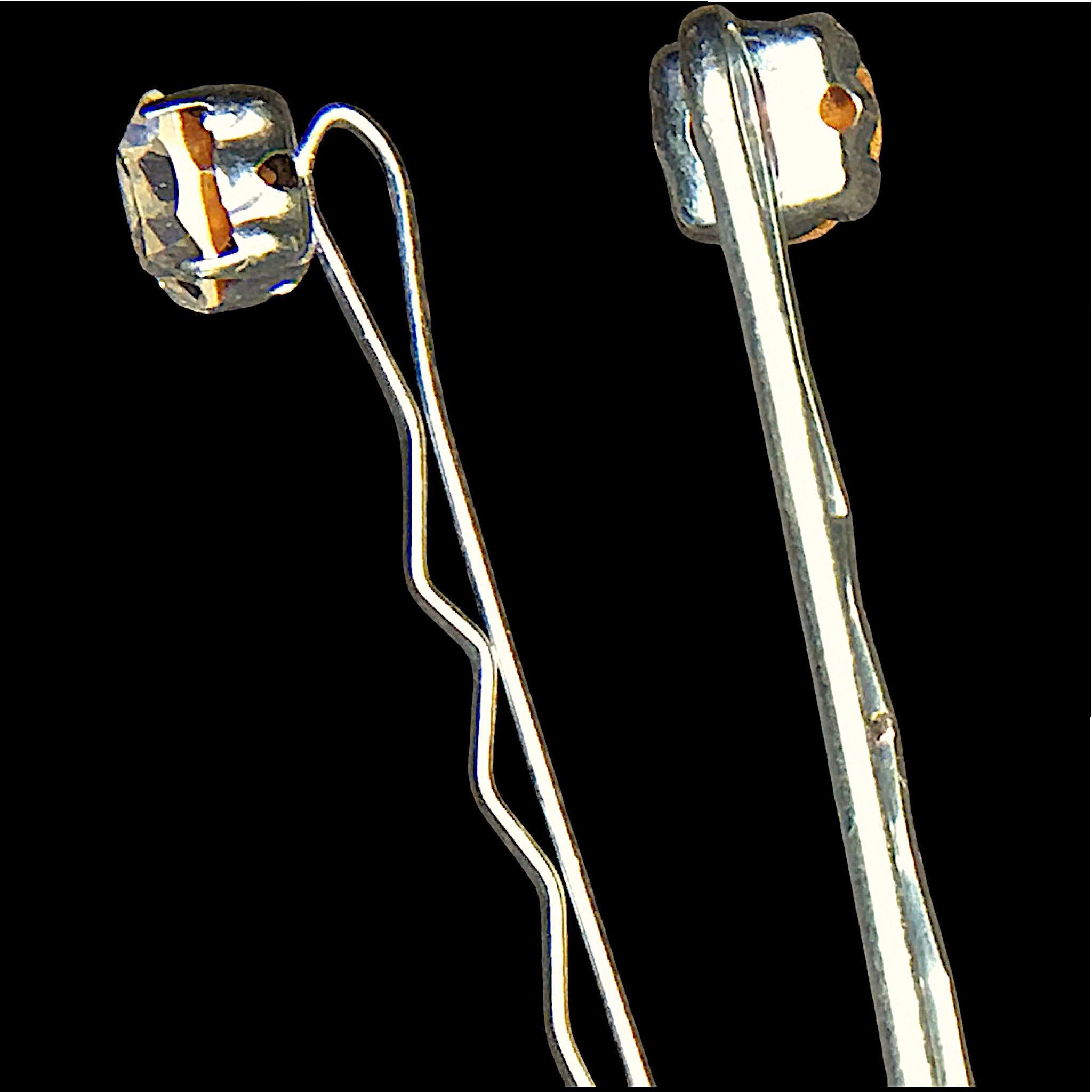 Other Antique Silver-Tone Hairpins with Faceted Rhinestones Size ONE SIZE - 7 Thumbnail