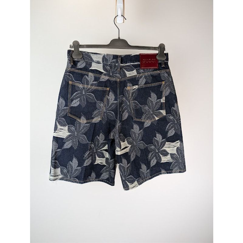 Gucci o1rshd1 Jacquard Certified Cotton Denim Bermuda Shorts Blue Size US 34 / EU 50 - 10 Thumbnail