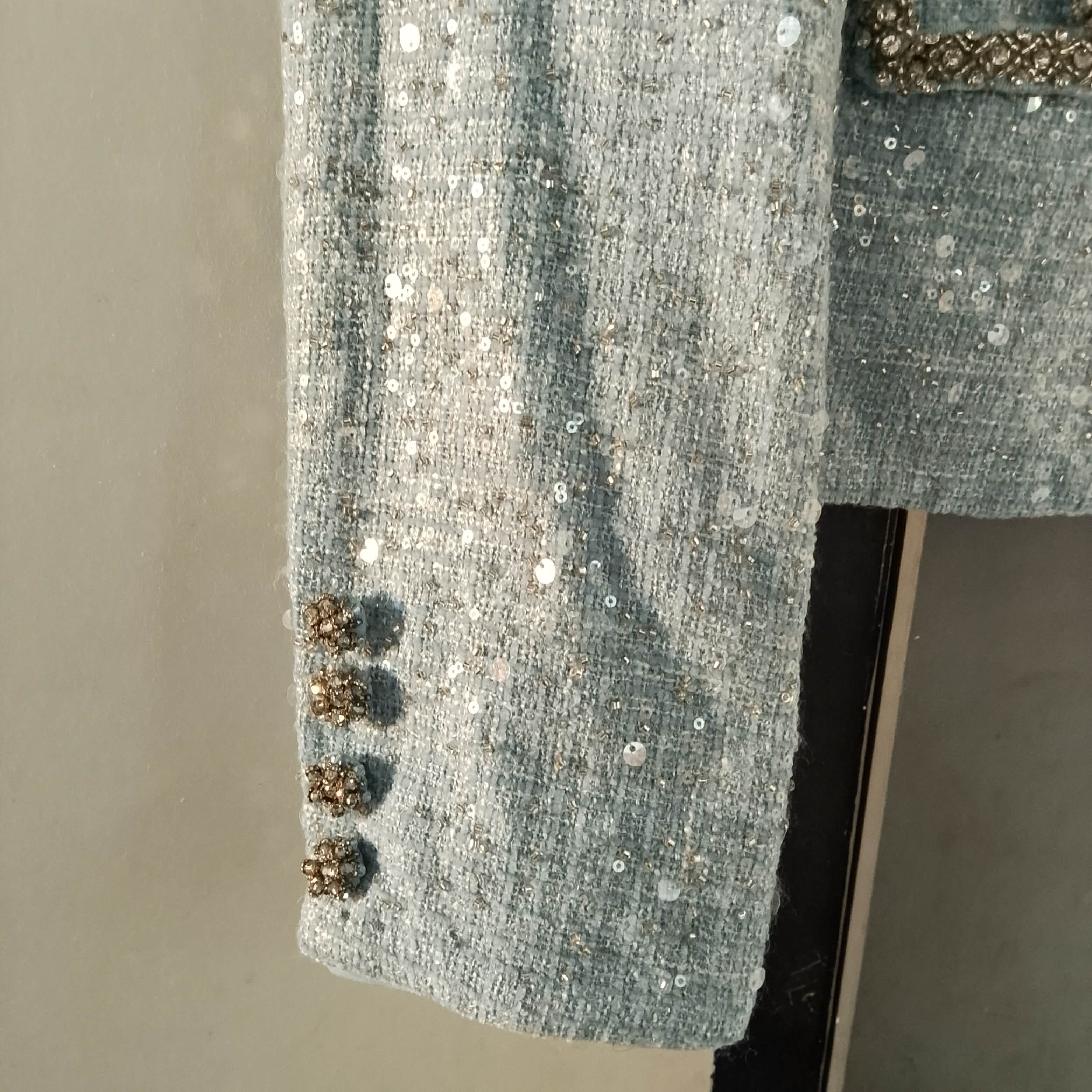 Self-Portrait Self-portrait Sequinned Bouclé-Tweed Jacket Size L / US 10 / IT 46 - 3 Thumbnail