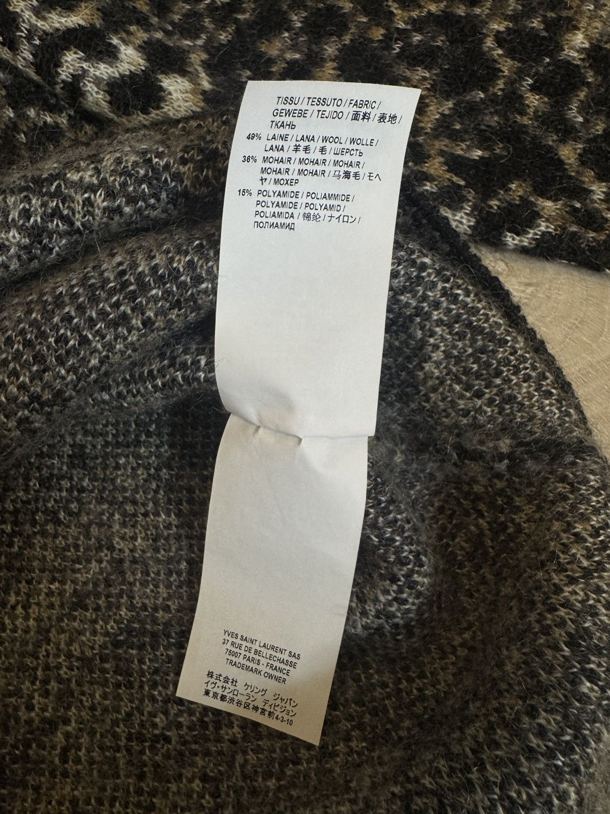 Saint Laurent Paris Saint Laurent Paris Leopard Mohair Knit Sweater Size US L / EU 52-54 / 3 - 7 Thumbnail