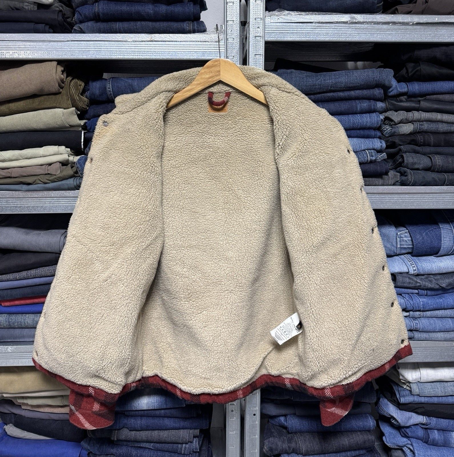 Nudie Jeans Nudie Jeans Lenny Wool Check Plaid Sherpa Boa Jacket Size US S / EU 44-46 / 1 - 7 Thumbnail