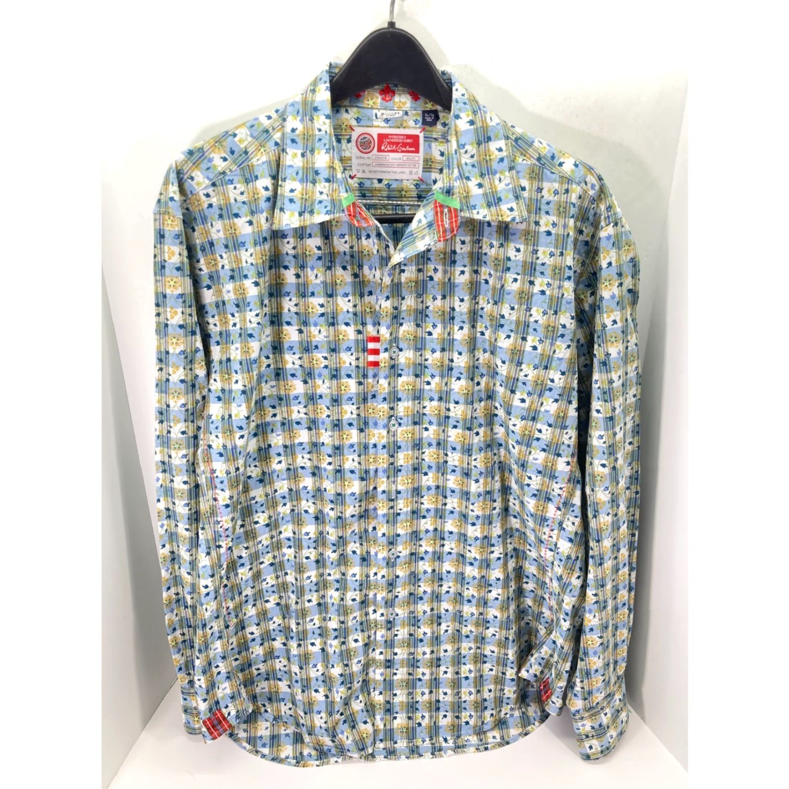 Robert Graham Robert Graham Button Up Shirt Mens XL Multicolor Floral Cotton Long Sleeve Size US XL / EU 56 / 4 - 3 Thumbnail