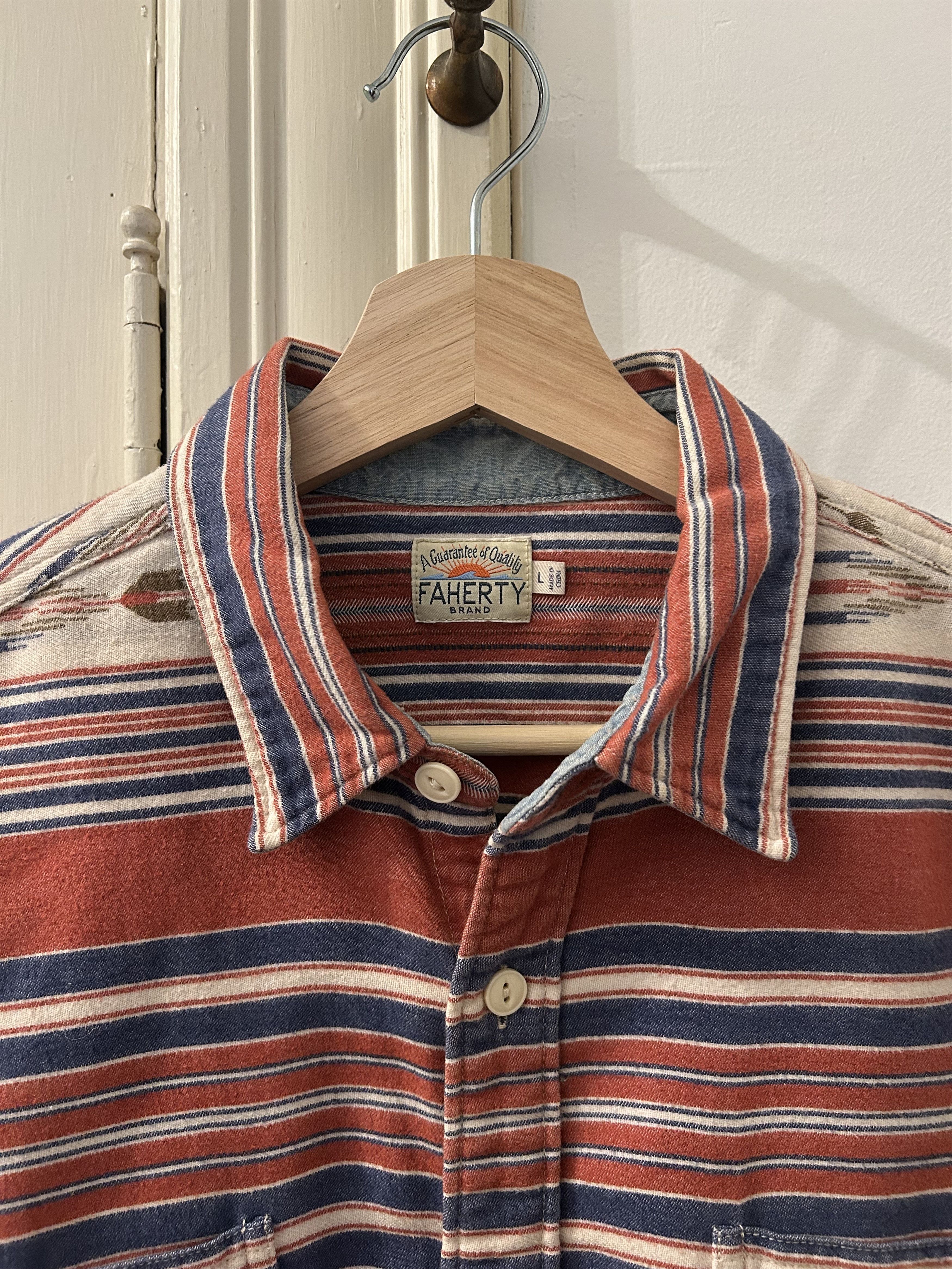 Faherty Faherty Western Shirt Size US L / EU 52-54 / 3 - 3 Thumbnail