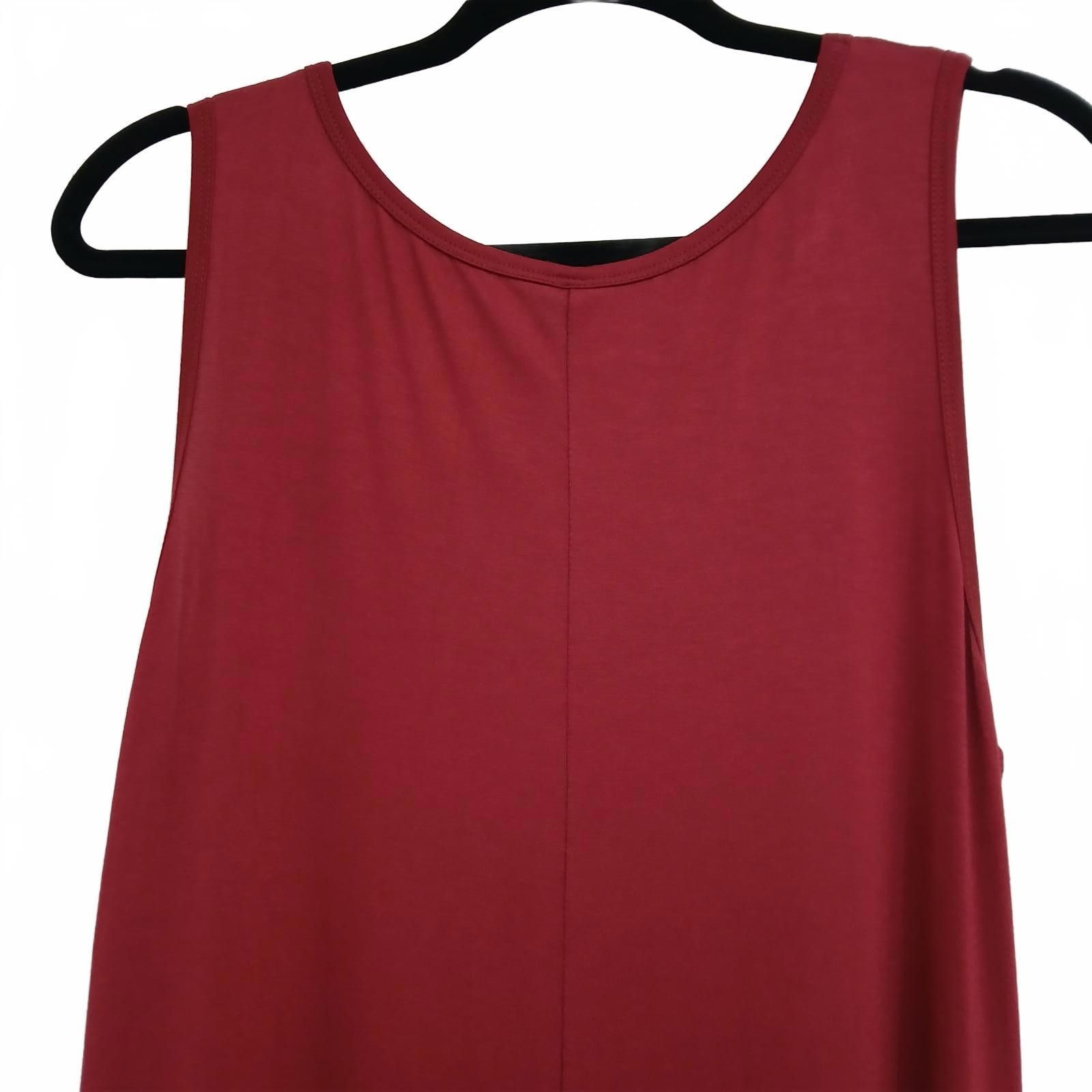 Designer NWT AUSELILY Women's Casual Red Tank Dress Medium Size M / US 6-8 / IT 42-44 - 7 Thumbnail