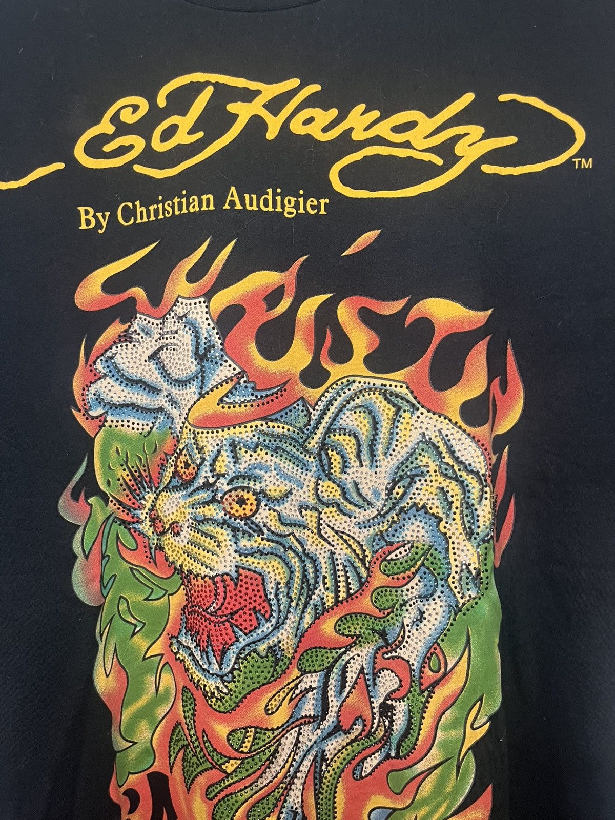 Ed Hardy Ed Hardy Rhinestone Tiger T-Shirt Size US XL / EU 56 / 4 - 2 Thumbnail