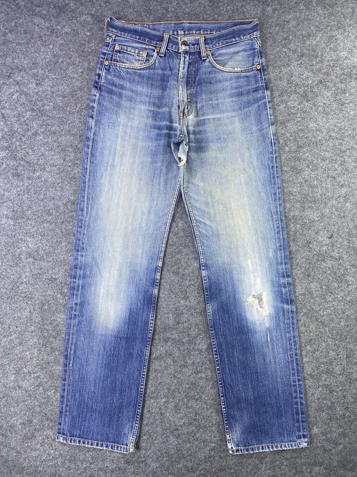 Vintage Levis 502 Distresses Blue Wash Jeans - J881