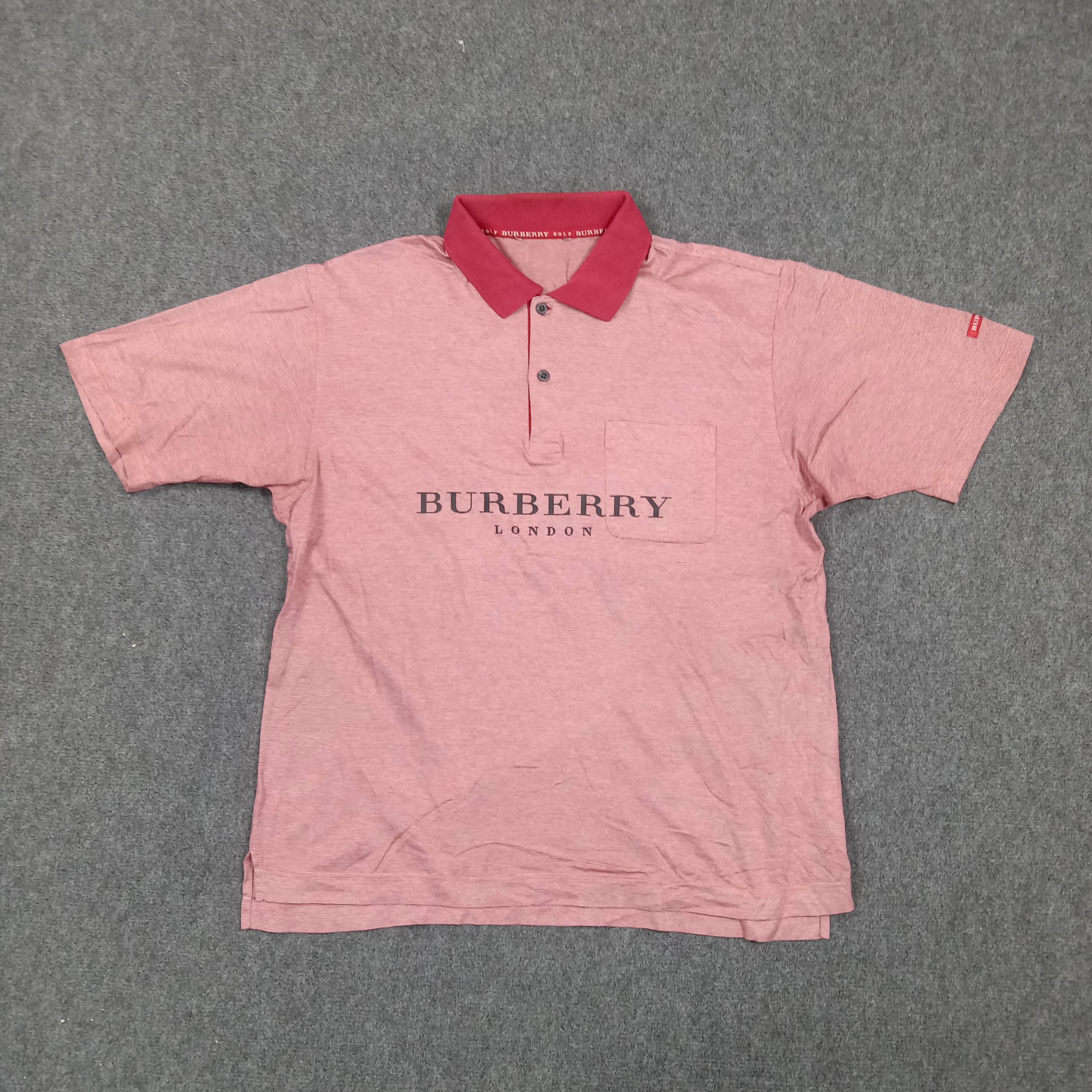 Burberry Burberry Golf Red Pinstripe Designer Polos C276N43 Size US L / EU 52-54 / 3 - 1 Thumbnail