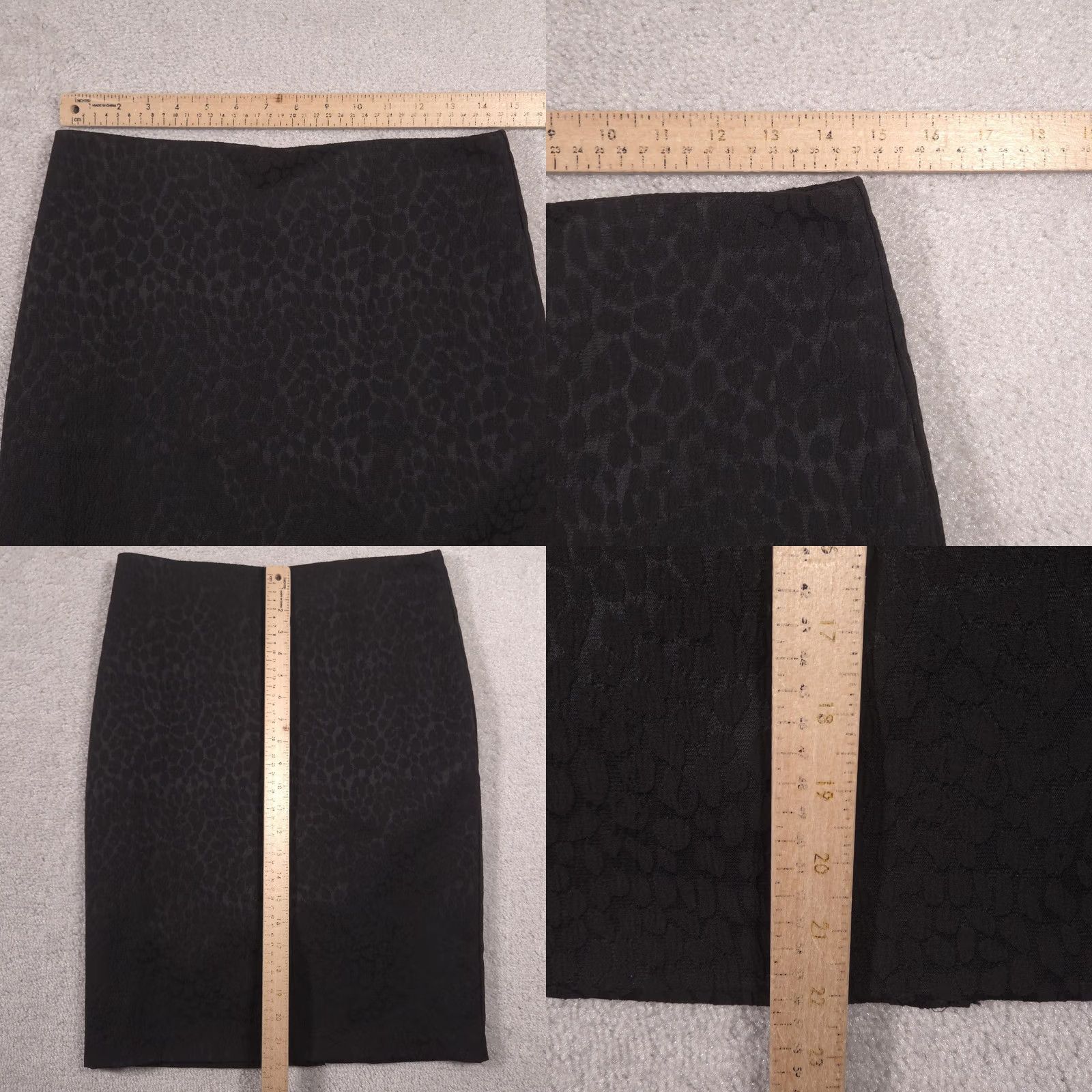 Vintage New York & Company Skirt Womens 4 Black Animal Print Knit Pencil Office Stretch Size 27" / US 4 / IT 40 - 8 Thumbnail