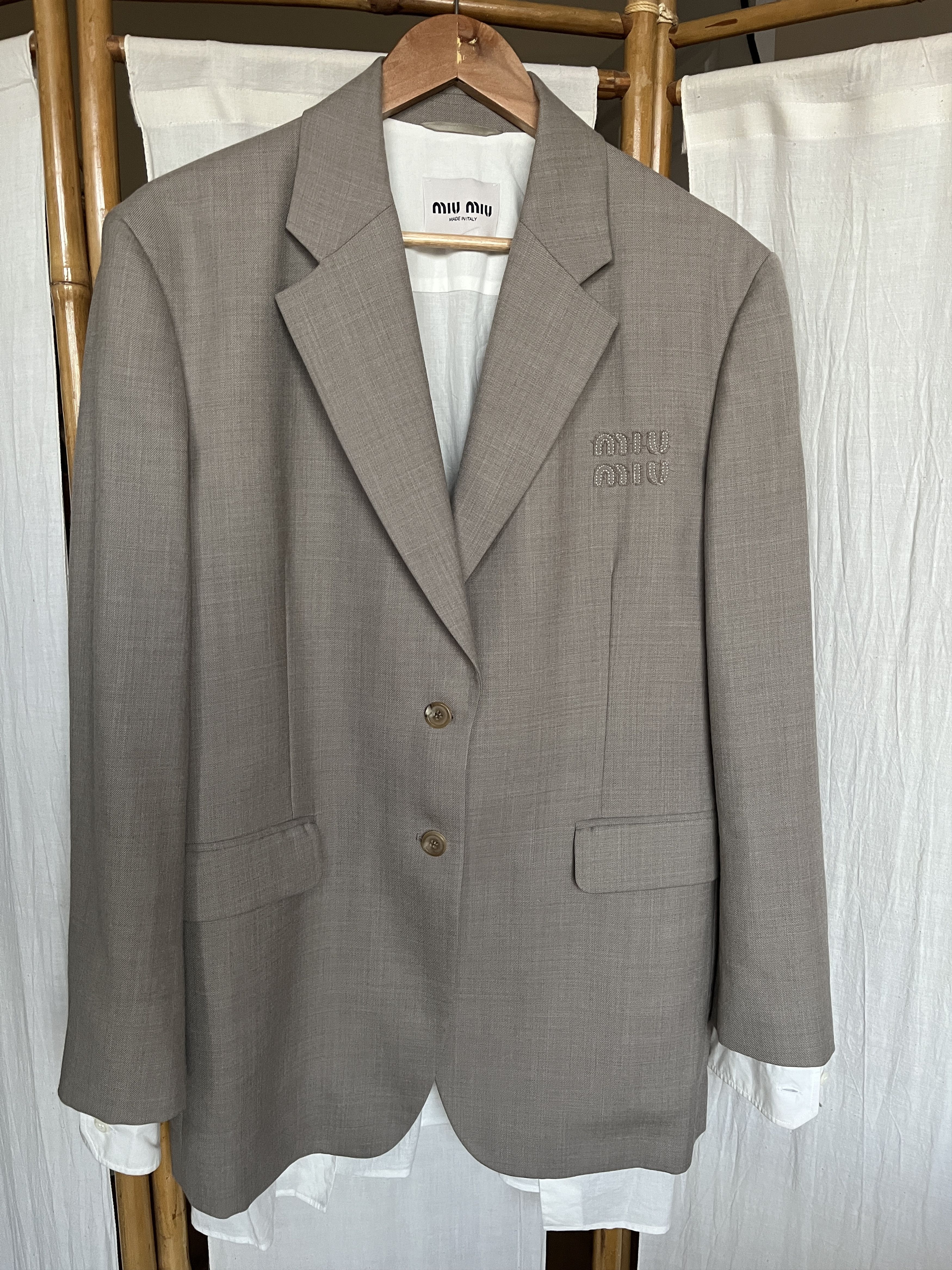 Miu Miu Miu Miu Single Breasted Oversized Wool Blazer. Small. Size S / US 4 / IT 40 - 1 Thumbnail