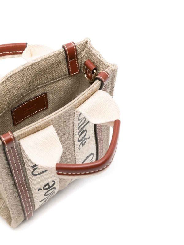 Chloe o1loc1c10226 Size: OS /Mini Woody Northsouth Bag White/Brown Size ONE SIZE - 3 Thumbnail