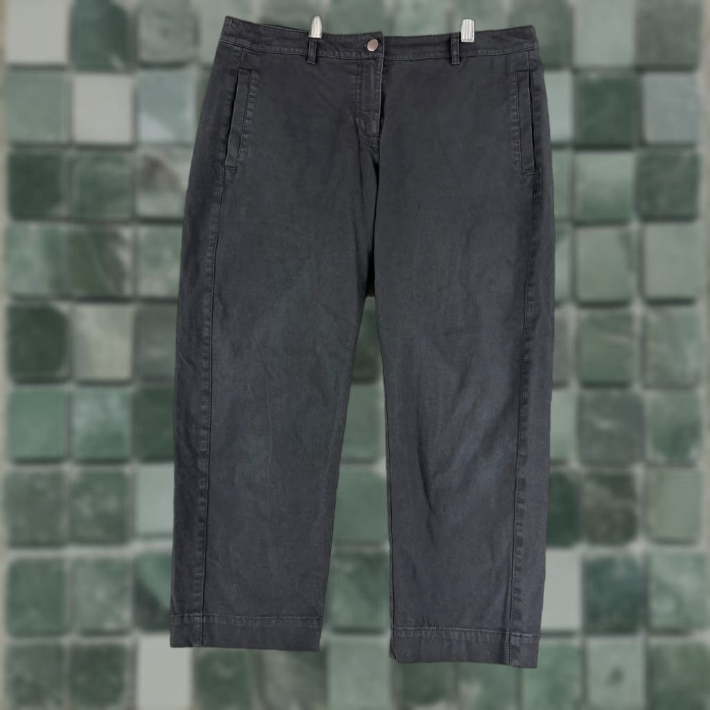 Eileen Fisher Eileen Fisher Pants Womens Small Black Organic Cotton Mid-Rise Cropped Casual Size 28" / US 6 / IT 42 - 1 Thumbnail