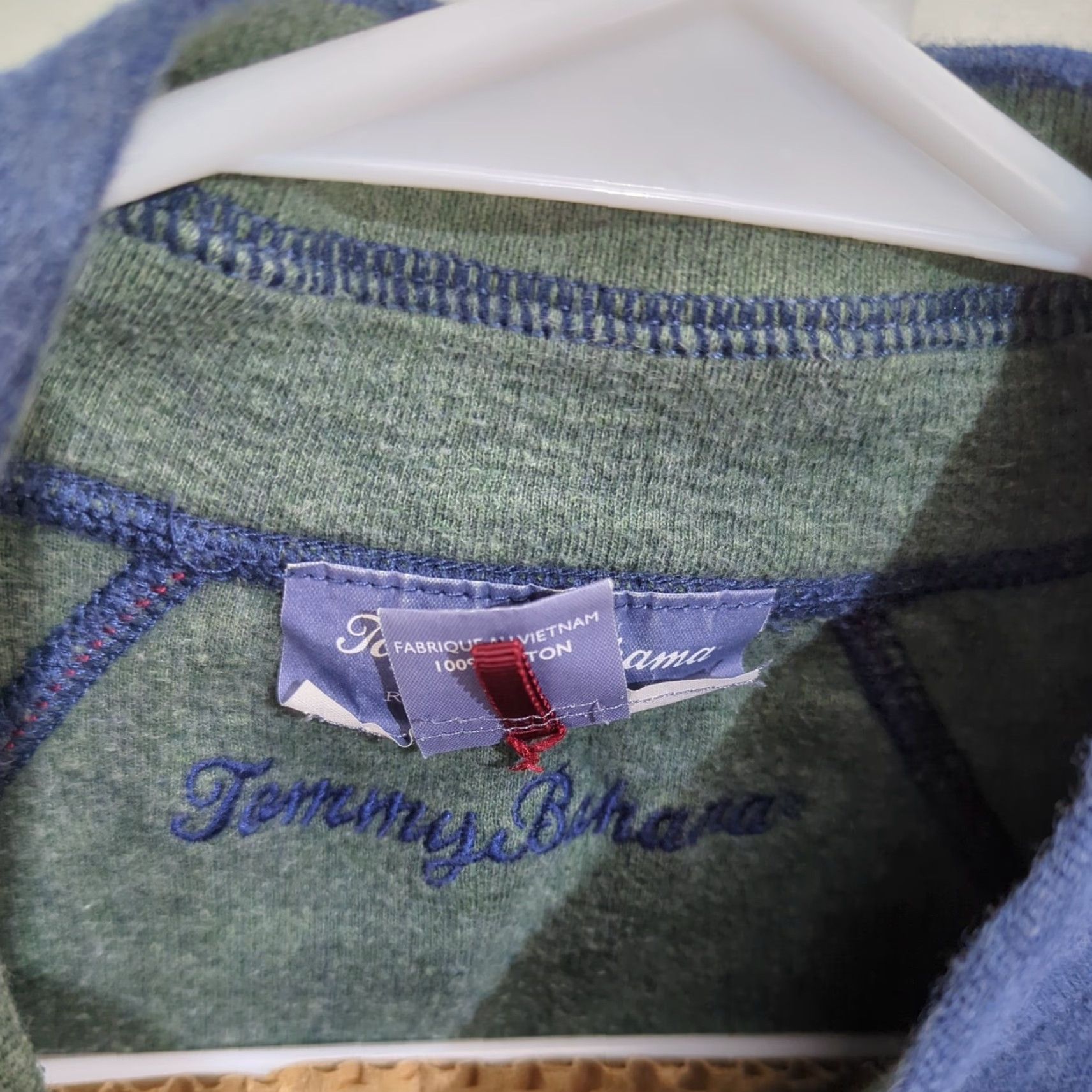 Tommy Bahama Tommy Bahama Reversible Sweater Mens XL 1/4 Zip Pullover Blue Green Embroidered Swordfish Logo Size US XL / EU 56 / 4 - 4 Thumbnail