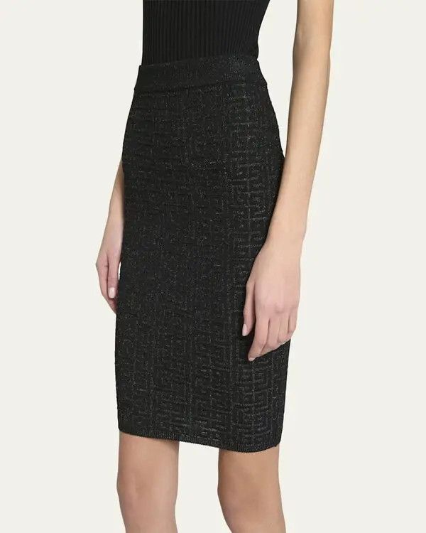Balmain o1s1wg110825 Viscose Midi Skirt in Black Size 27" / US 4 / IT 40 - 4 Thumbnail