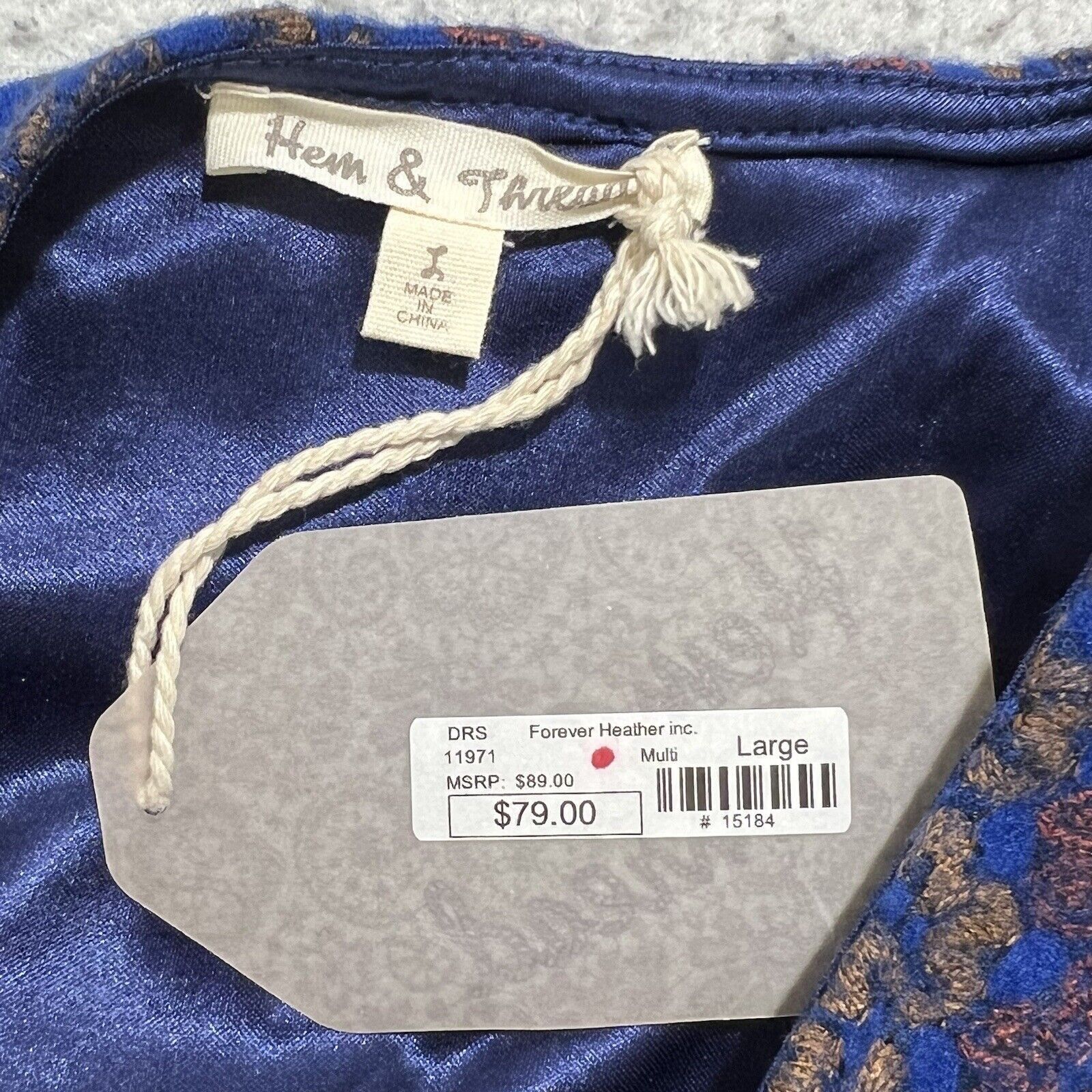Other Hem & Thread Sleeveless Fit & Flare Mini Dress Blue Lined Size L / US 10 / IT 46 - 3 Thumbnail