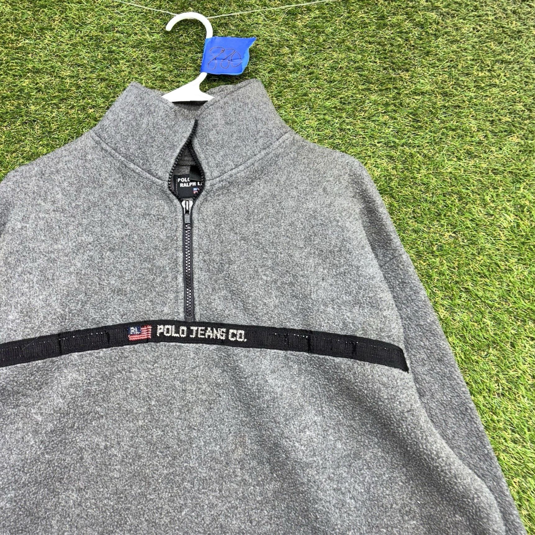 Ralph Lauren VINTAGE Ralph Lauren Polo Jacket Mens XL Quarter Zip Fleece 1/4 Zip Embroidered Logo USA Gray Size US XL / EU 56 / 4 - 2 Thumbnail