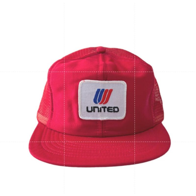 Other 80s 90s Vintage United Snapback Trucker Hat Red Mesh Size ONE SIZE - 1 Thumbnail