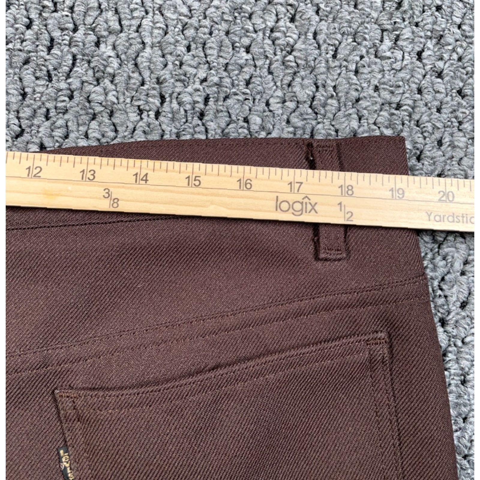 Levi's VINTAGE Levi's Pants Men's 38 x 27 Polyester Brown Zipper Scovill Black Tab Trousers Chino Straight Flat Front 80s Retro Mens Size US 38 / EU 54 - 4 Thumbnail