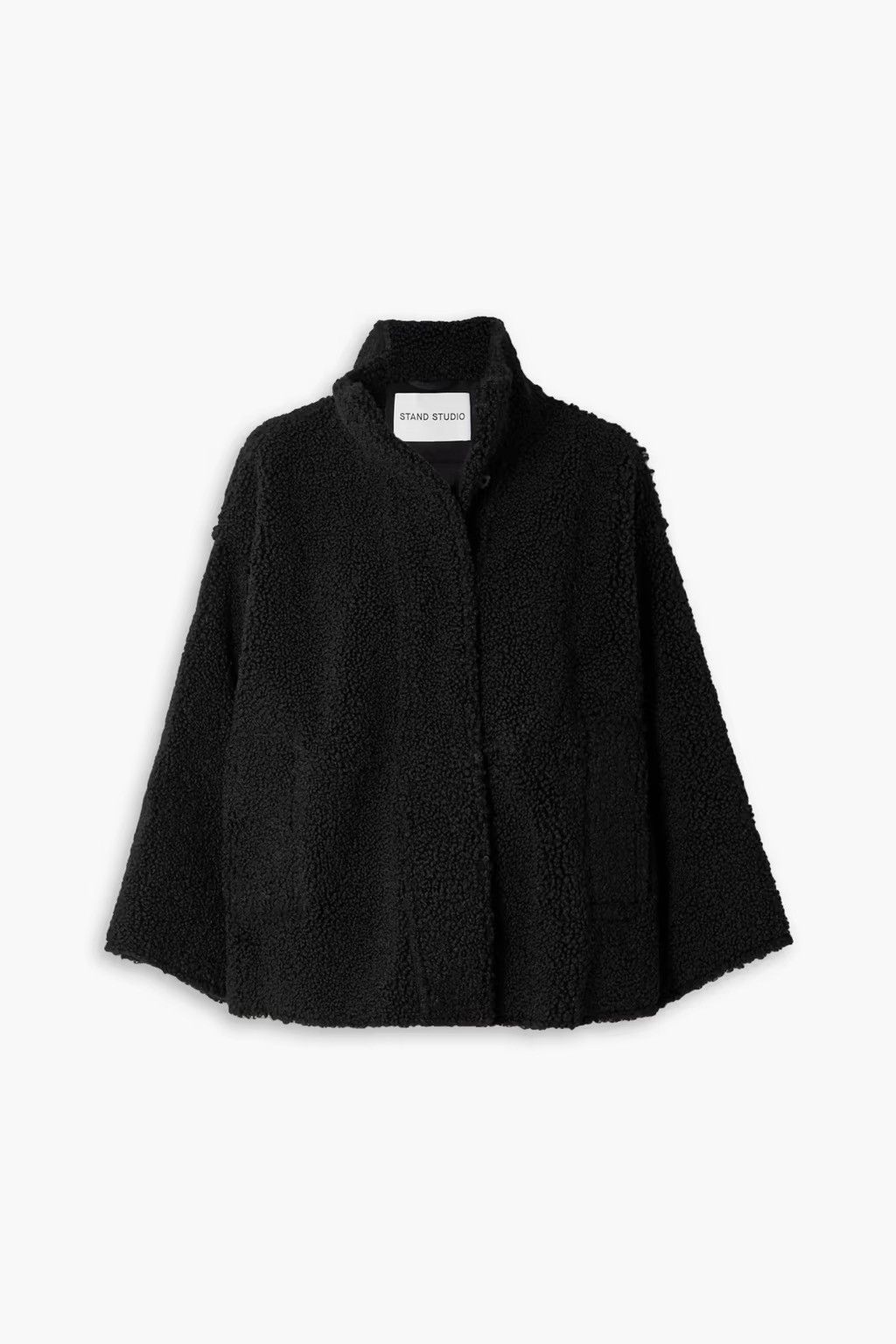 Stand Studio Oversized Kristy Eco-Shearling Black Jacket