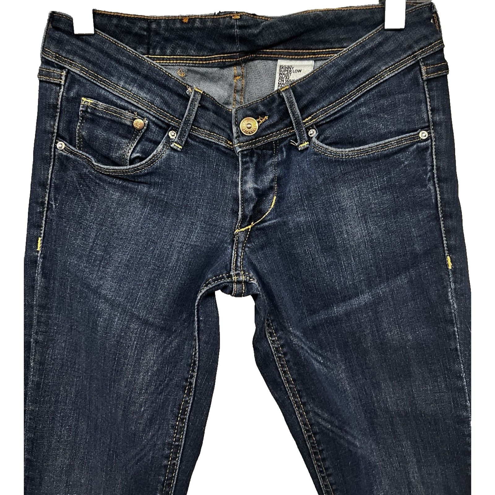 H&M H&M Super Skinny Low Waist Jeans Dark Wash 26/31 Stretch Size 26" / US 2 / IT 38 - 4 Thumbnail
