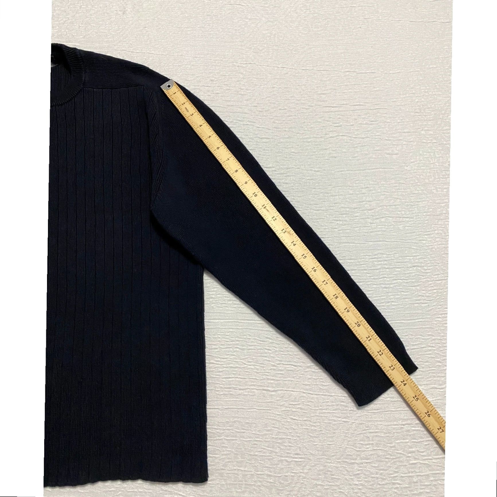 Banana Republic VINTAGE Banana Republic Mens XL Long Sleeve Cotton Ribbed Knit Pullover Sweater Black Size US XL / EU 56 / 4 - 7 Thumbnail