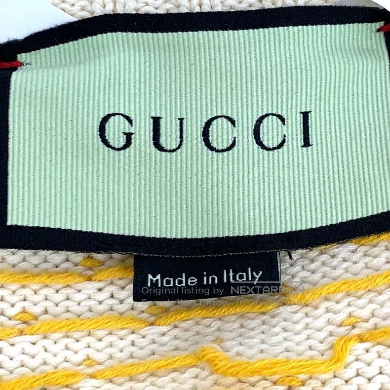 Gucci Gucci Beige apple inlaid cotton round-neck long-sleeved kn Size S / US 4 / IT 40 - 6 Thumbnail
